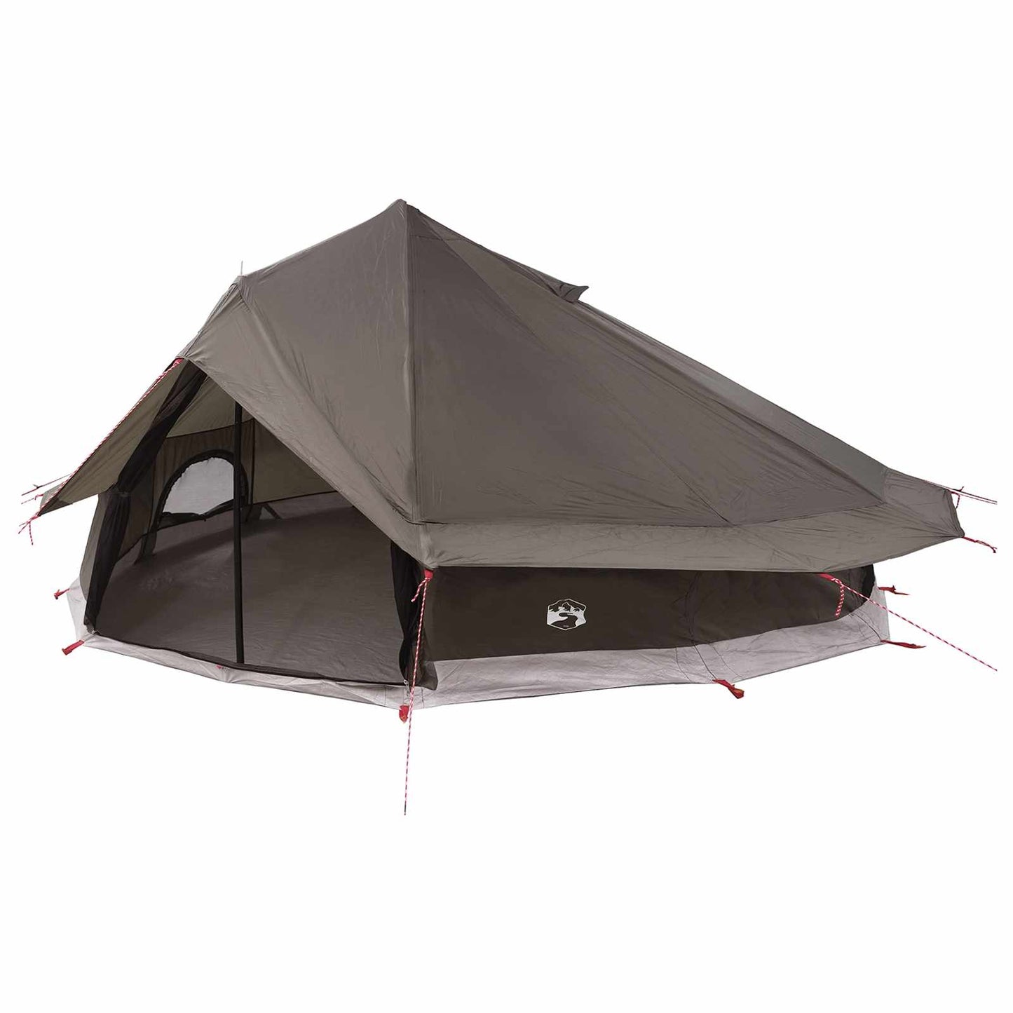 Tipi Zelt 20 Personen Braun Grau Polyester und Stahl