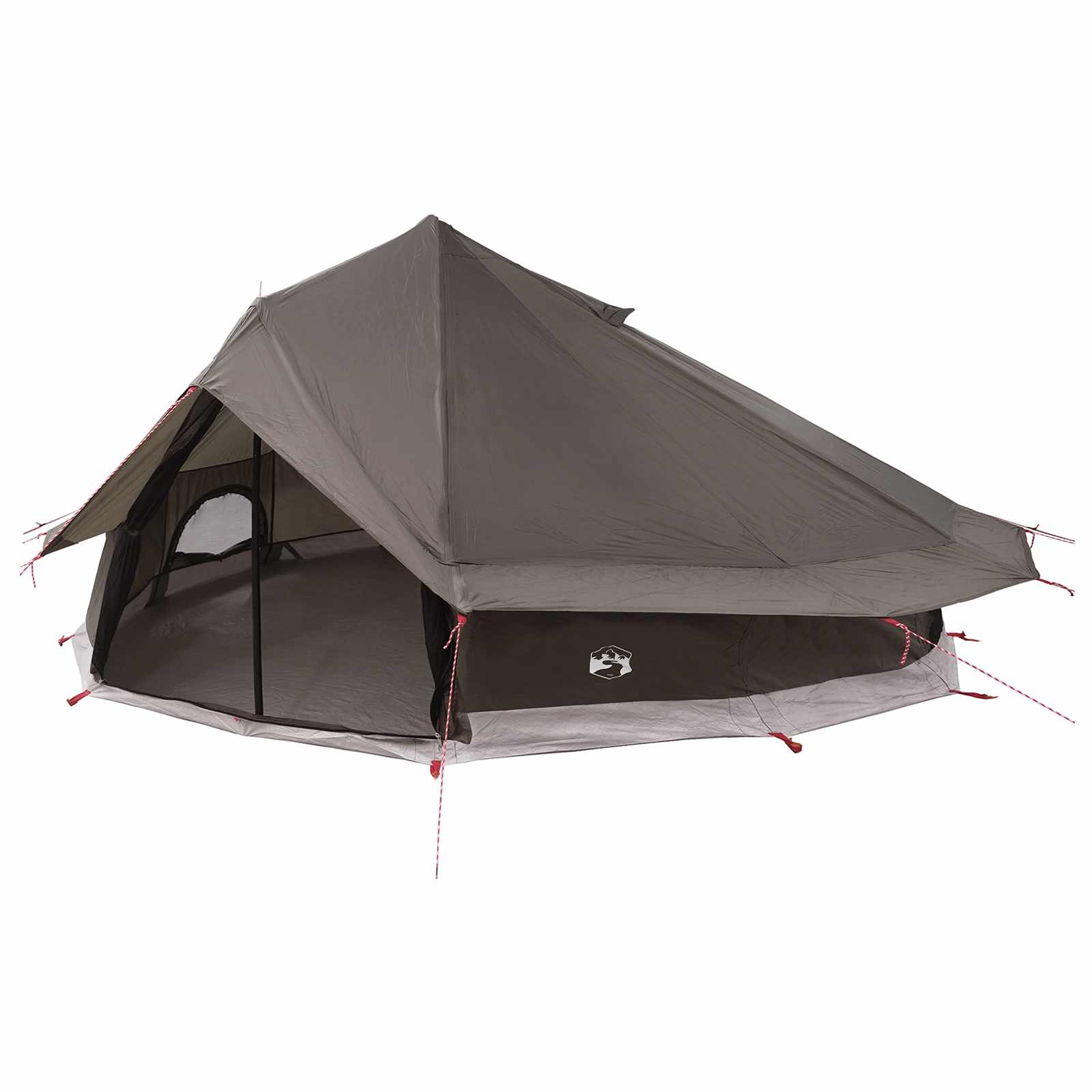 Tipi Zelt 20 Personen Braun Grau Polyester und Stahl