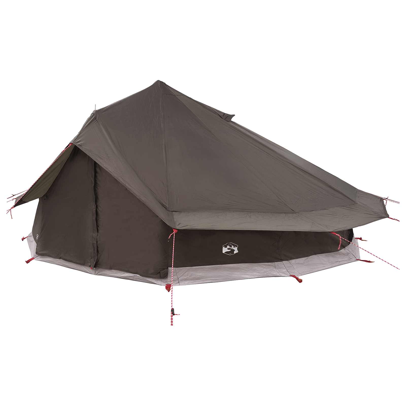 Tipi Zelt 20 Personen Braun Grau Polyester und Stahl