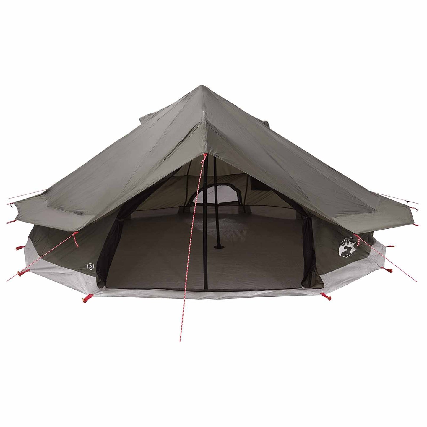 Tipi Zelt 20 Personen Braun Grau Polyester und Stahl