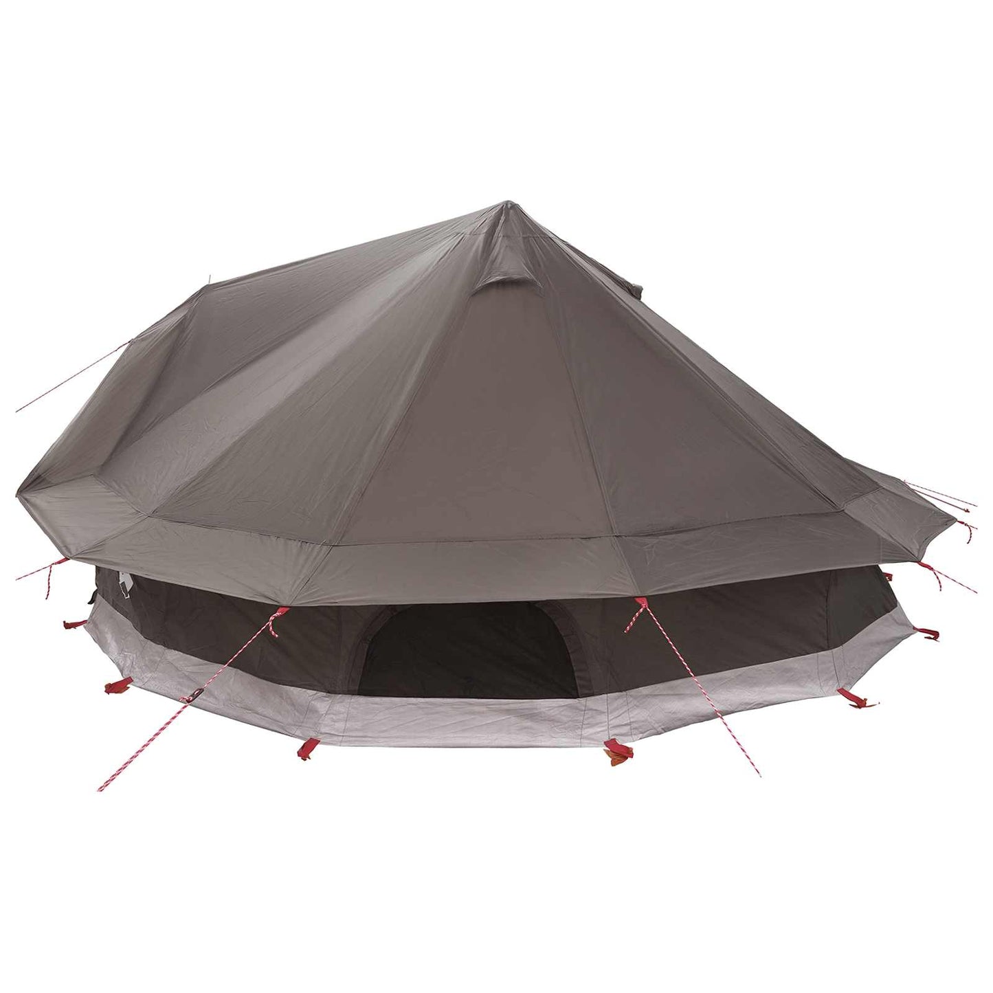 Tipi Zelt 20 Personen Braun Grau Polyester und Stahl