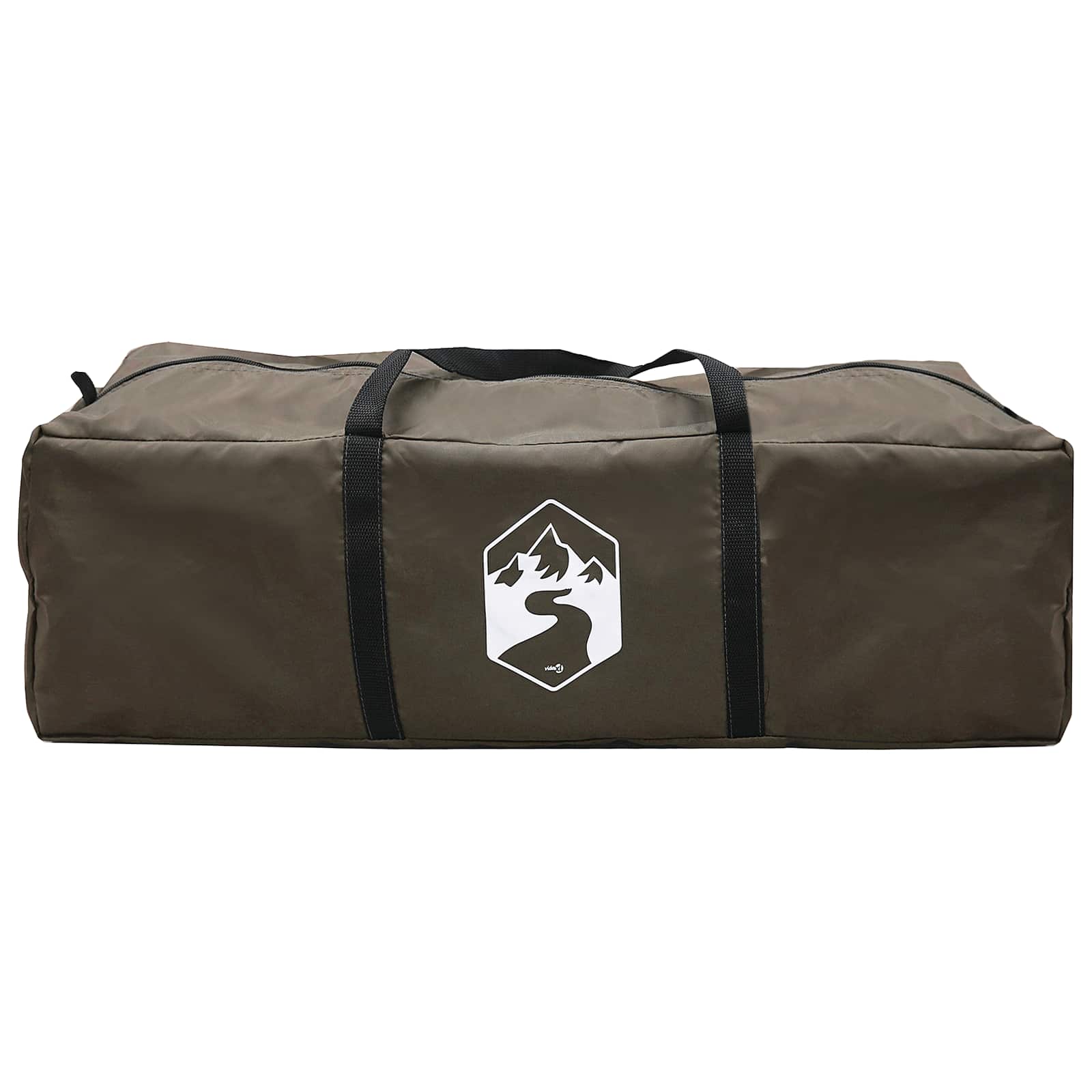 Tipi Zelt 4 Personen Braun Grau Polyester und Stahl