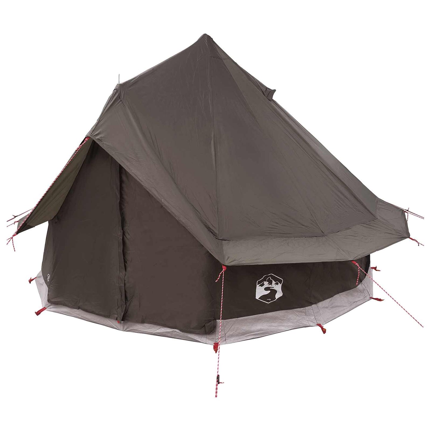 Tipi Zelt 4 Personen Braun Grau Polyester und Stahl