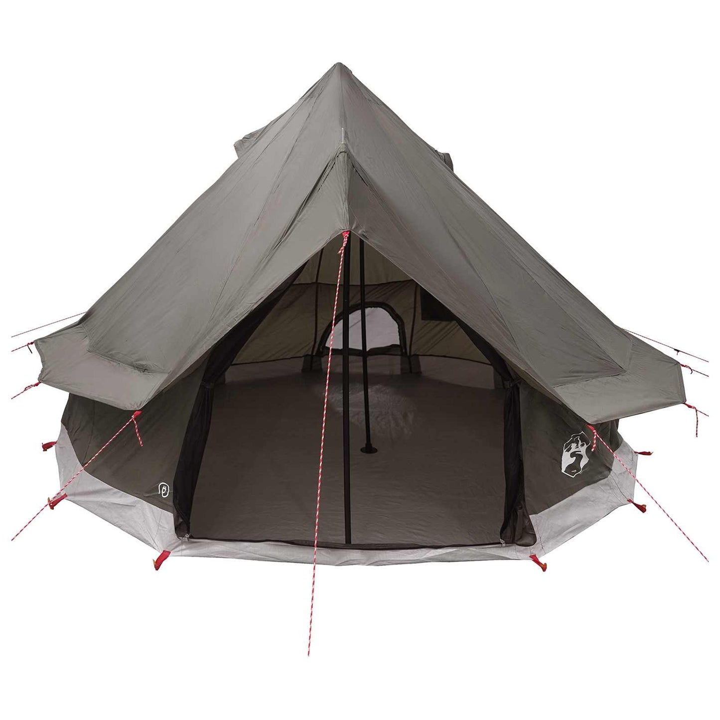 Tipi Zelt 4 Personen Braun Grau Polyester und Stahl