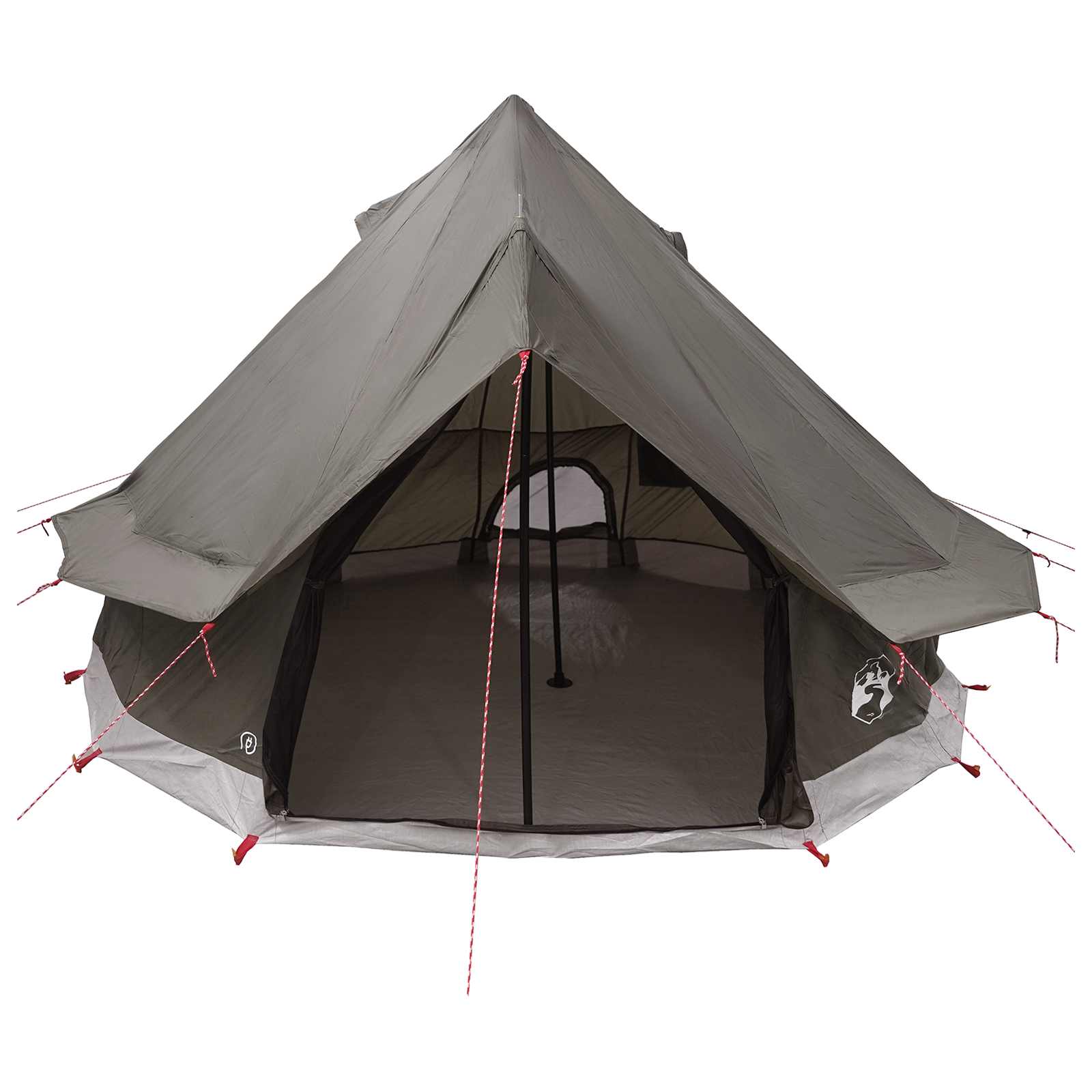 Tipi Zelt 4 Personen Braun Grau Polyester und Stahl