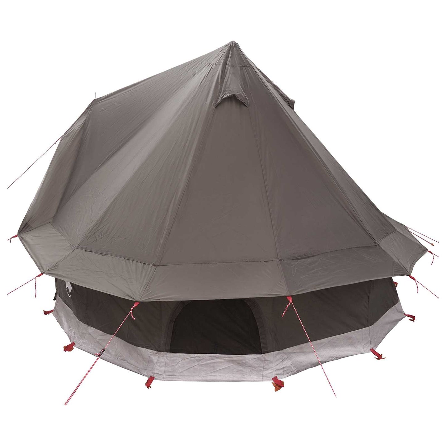 Tipi Zelt 4 Personen Braun Grau Polyester und Stahl