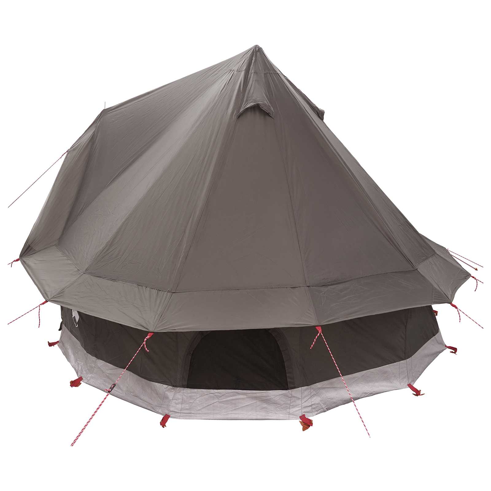Tipi Zelt 4 Personen Braun Grau Polyester und Stahl