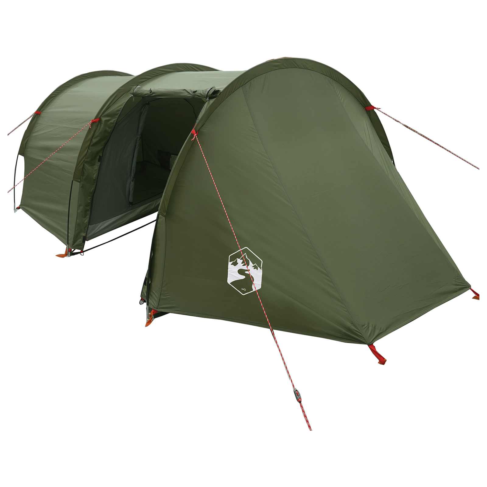 Tunnelzelt 410 x 175 x 105 cm Olivgrün Polyester und Stahl