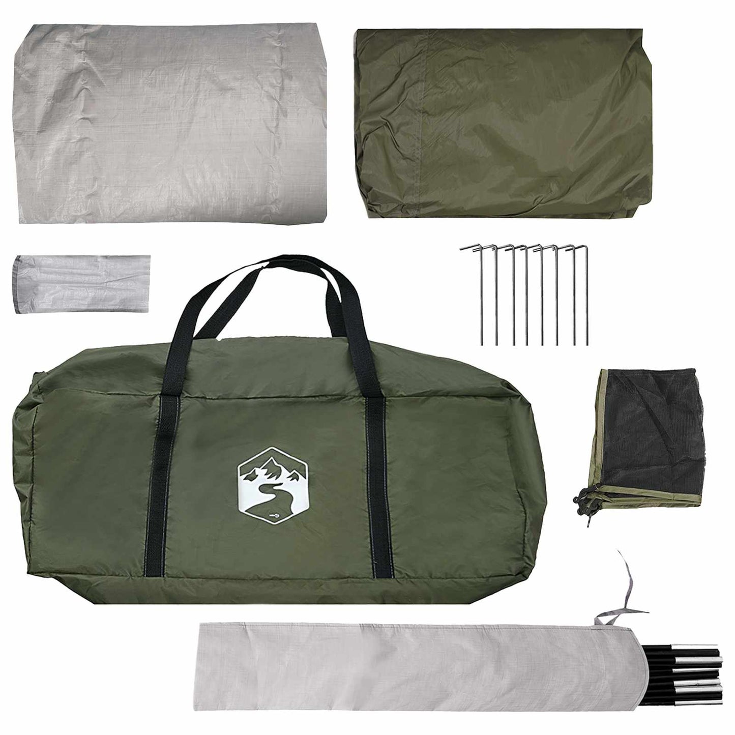 Hütten-Zelt Olive Grün 244 x 213 x 183 cm Polyester und Stahl
