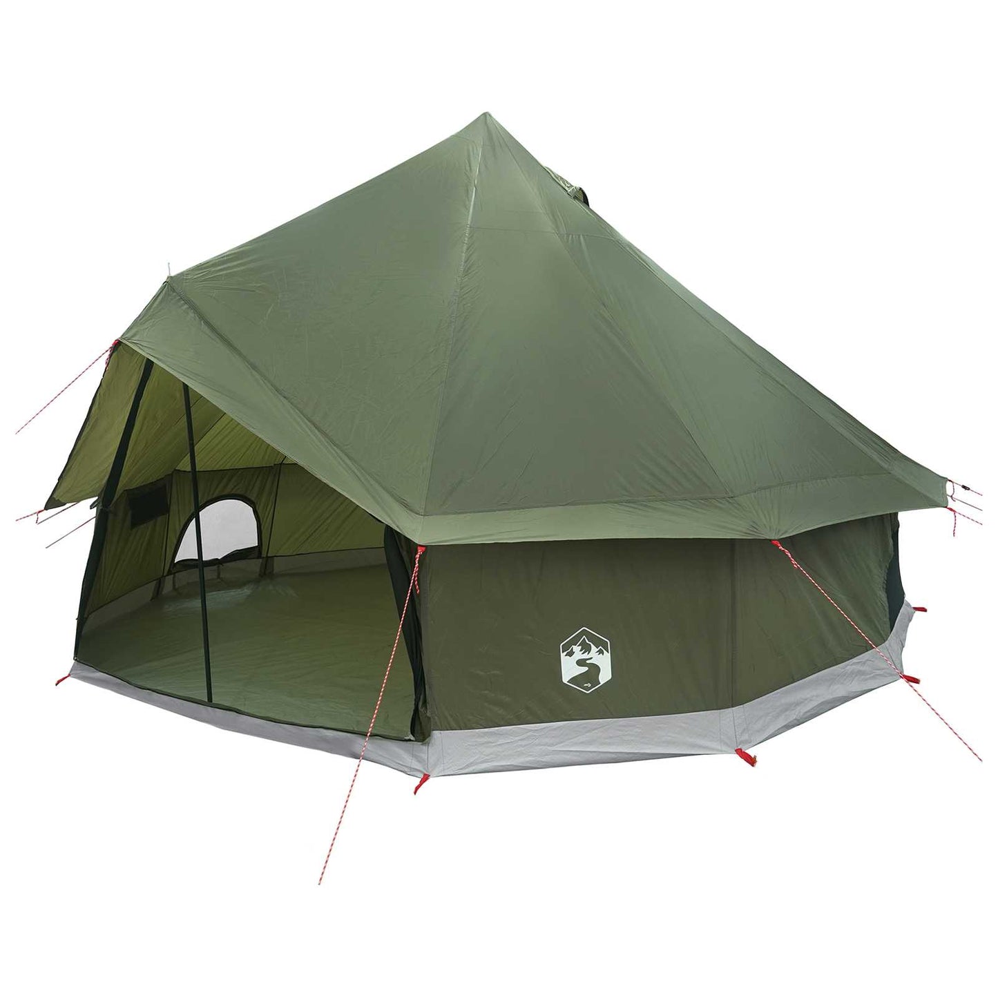 Tipi Zelt 6 Personen Olivgrün Polyester und Stahl