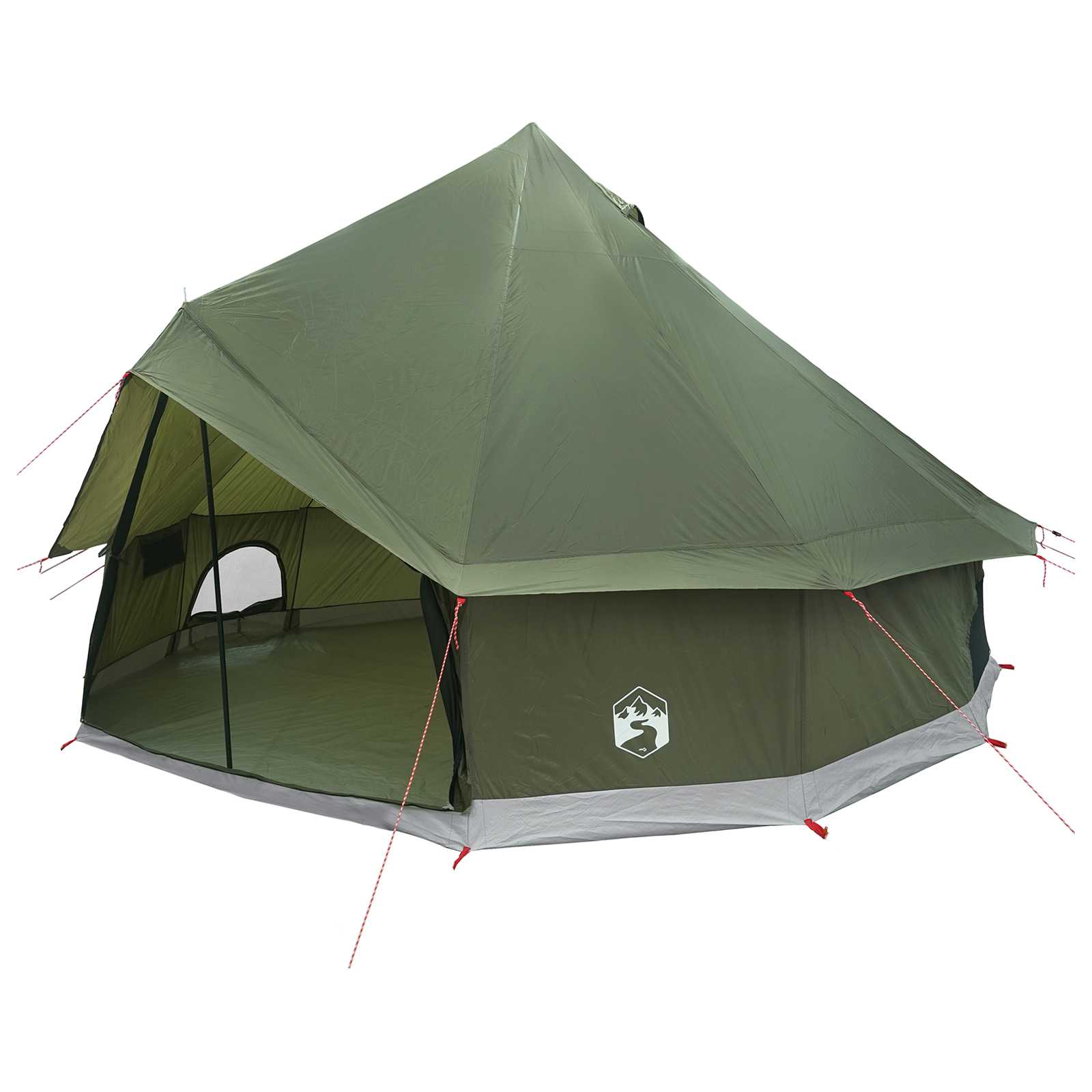 Tipi Zelt 6 Personen Olivgrün Polyester und Stahl