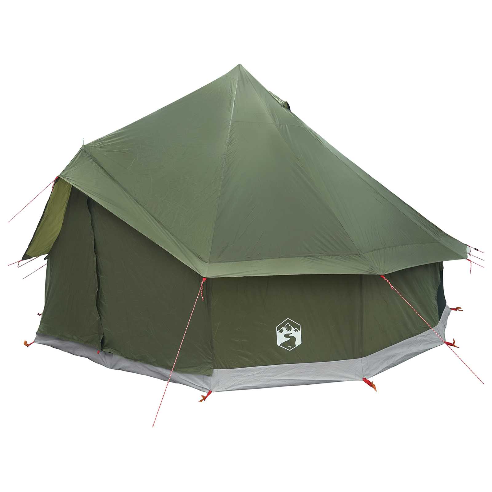 Tipi Zelt 6 Personen Olivgrün Polyester und Stahl