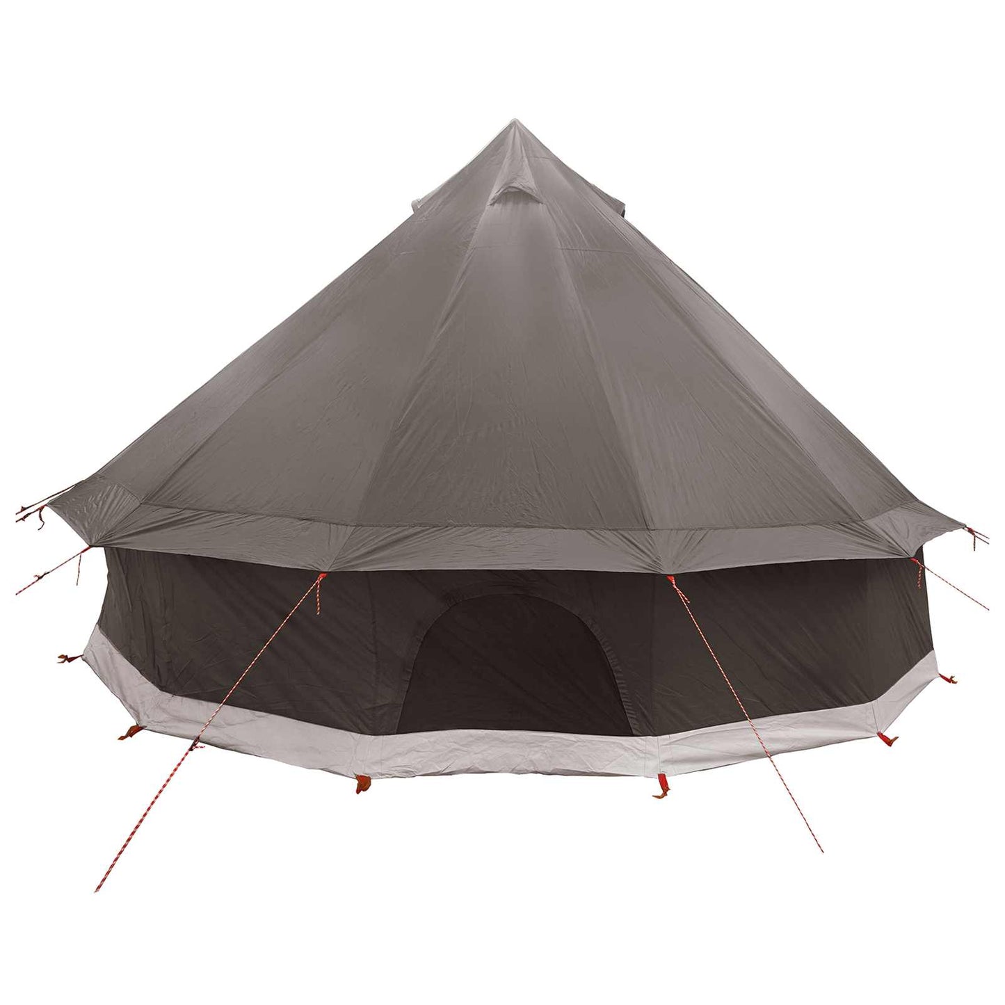 Tipi Zelt 6 Personen Braun Grau Polyester und Stahl