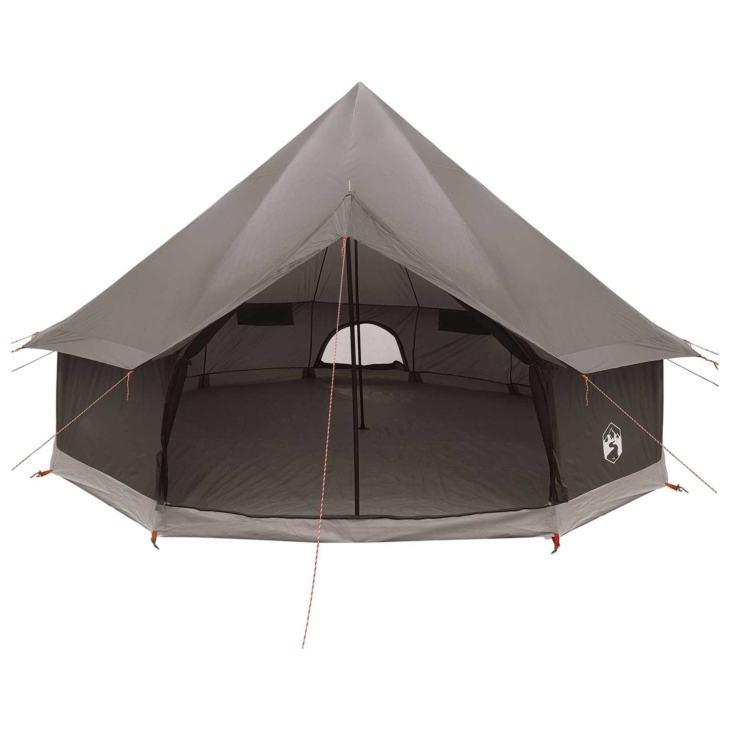 Tipi Zelt 6 Personen Braun Grau Polyester und Stahl