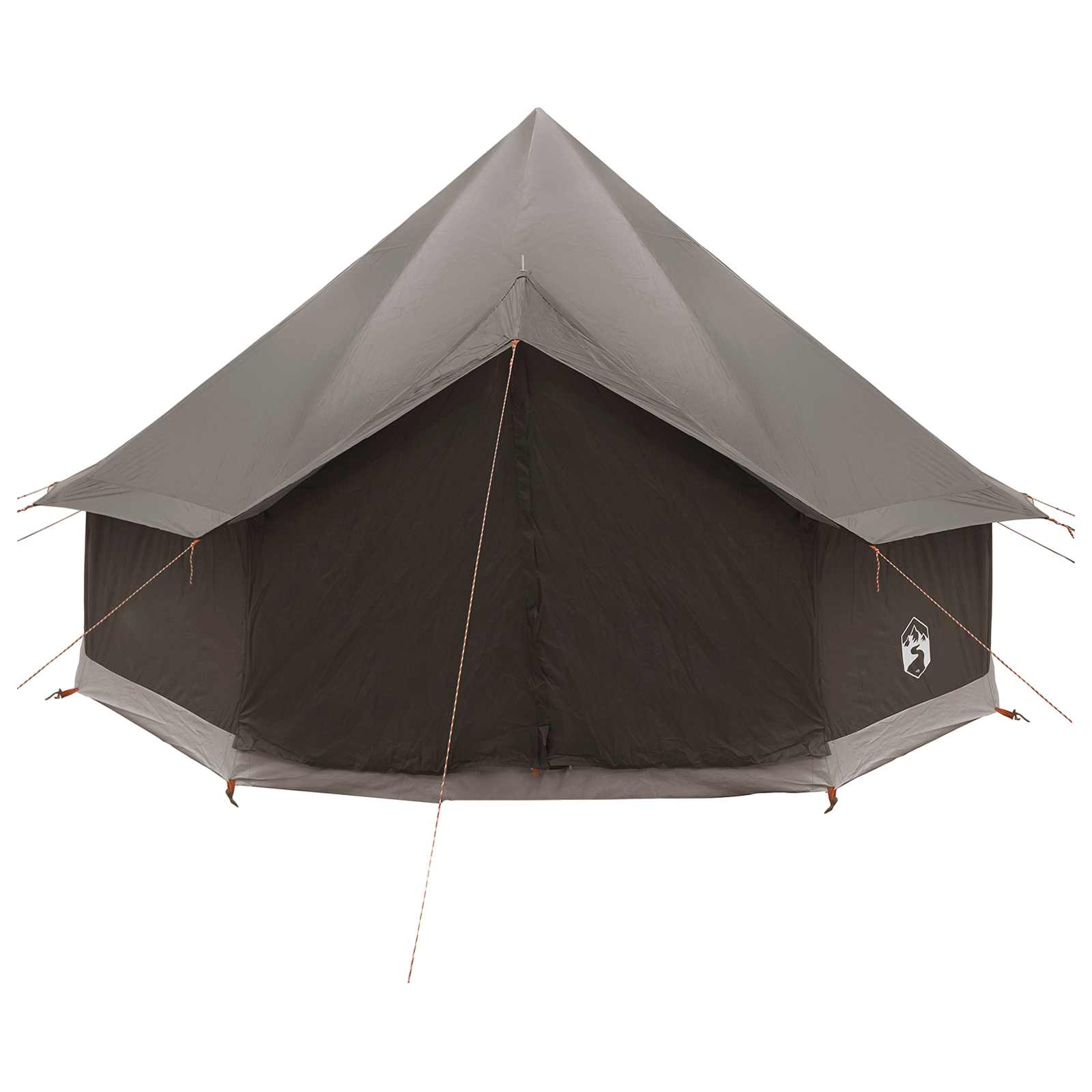 Tipi Zelt 6 Personen Braun Grau Polyester und Stahl