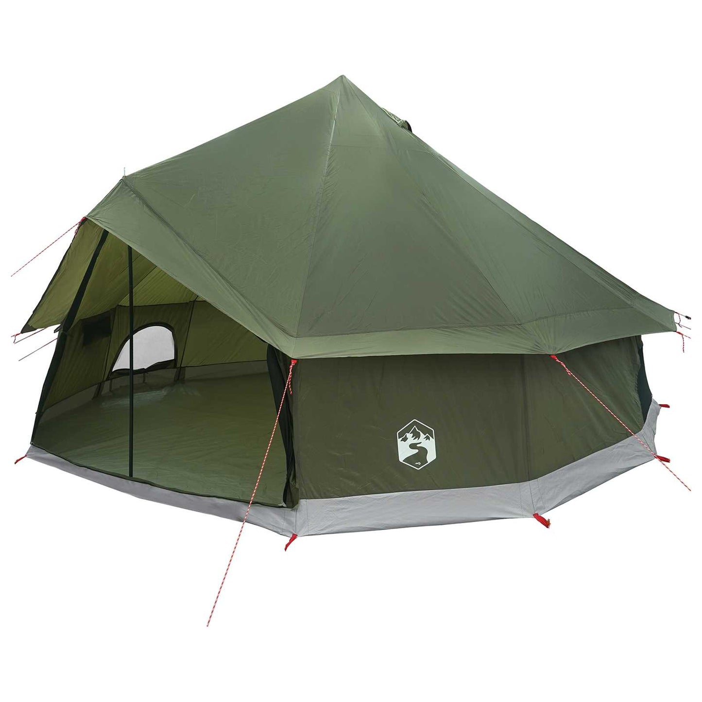 Tipi Zelt 8 Personen Olivgrün Polyester und Stahl