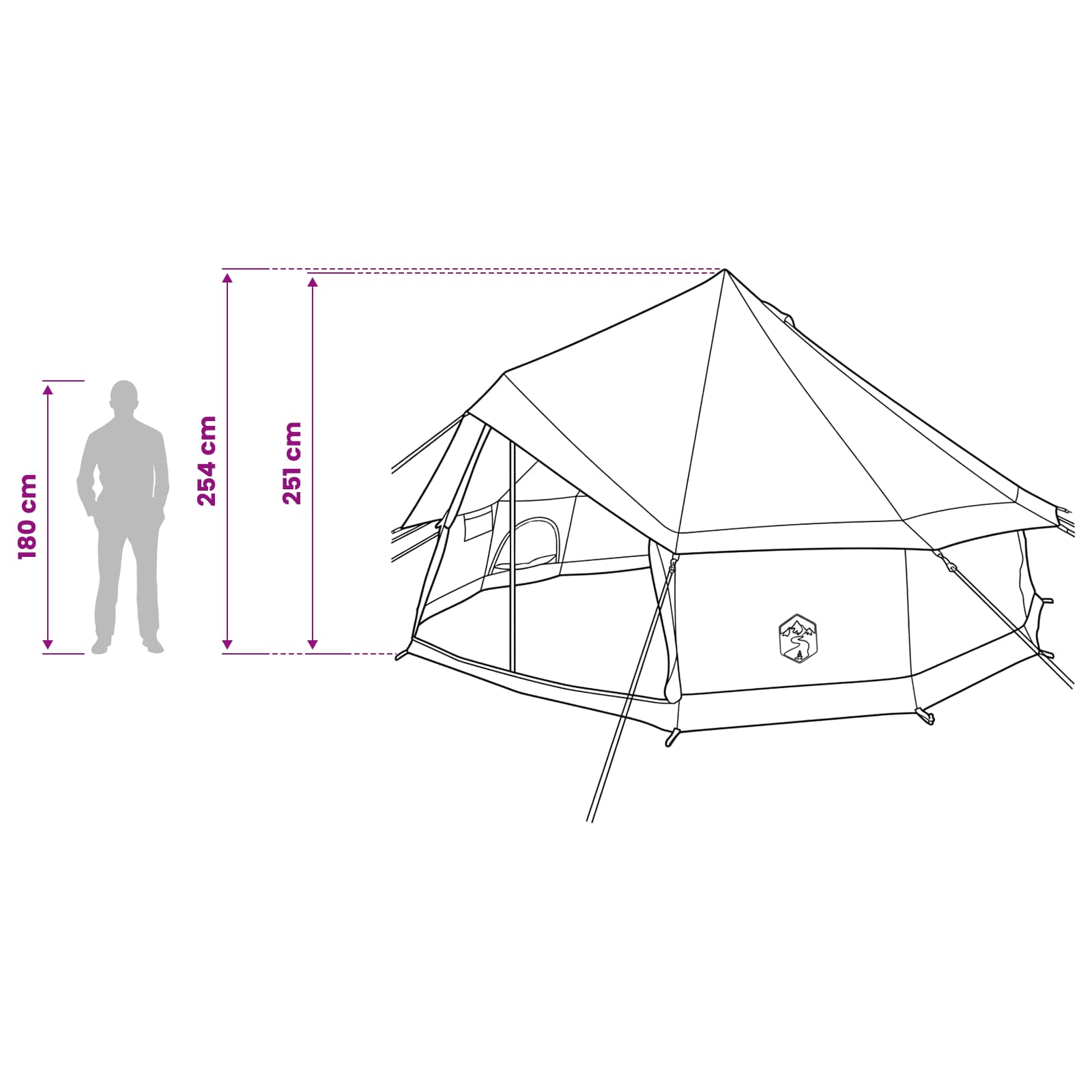Tipi Zelt 8 Personen Olivgrün Polyester und Stahl