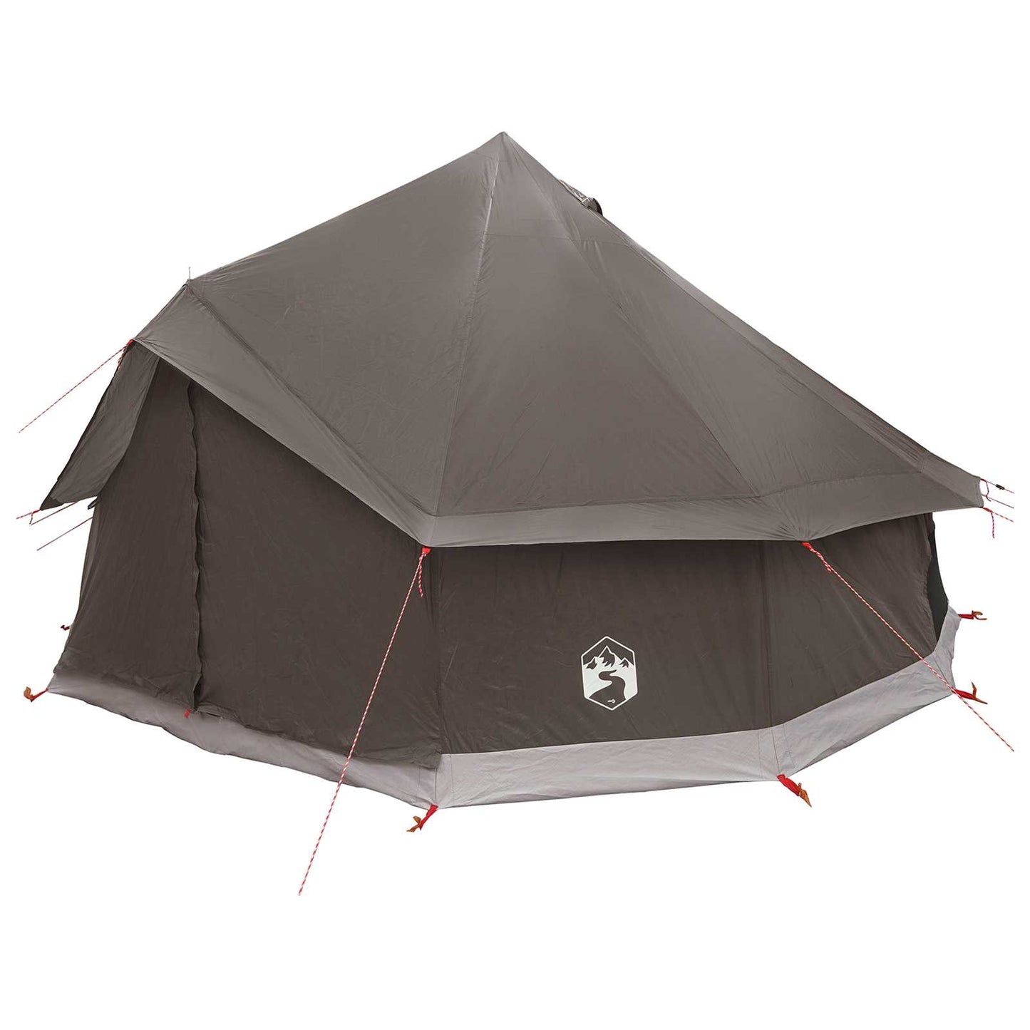 Tipi Zelt 8 Personen Braun Grau Polyester und Stahl