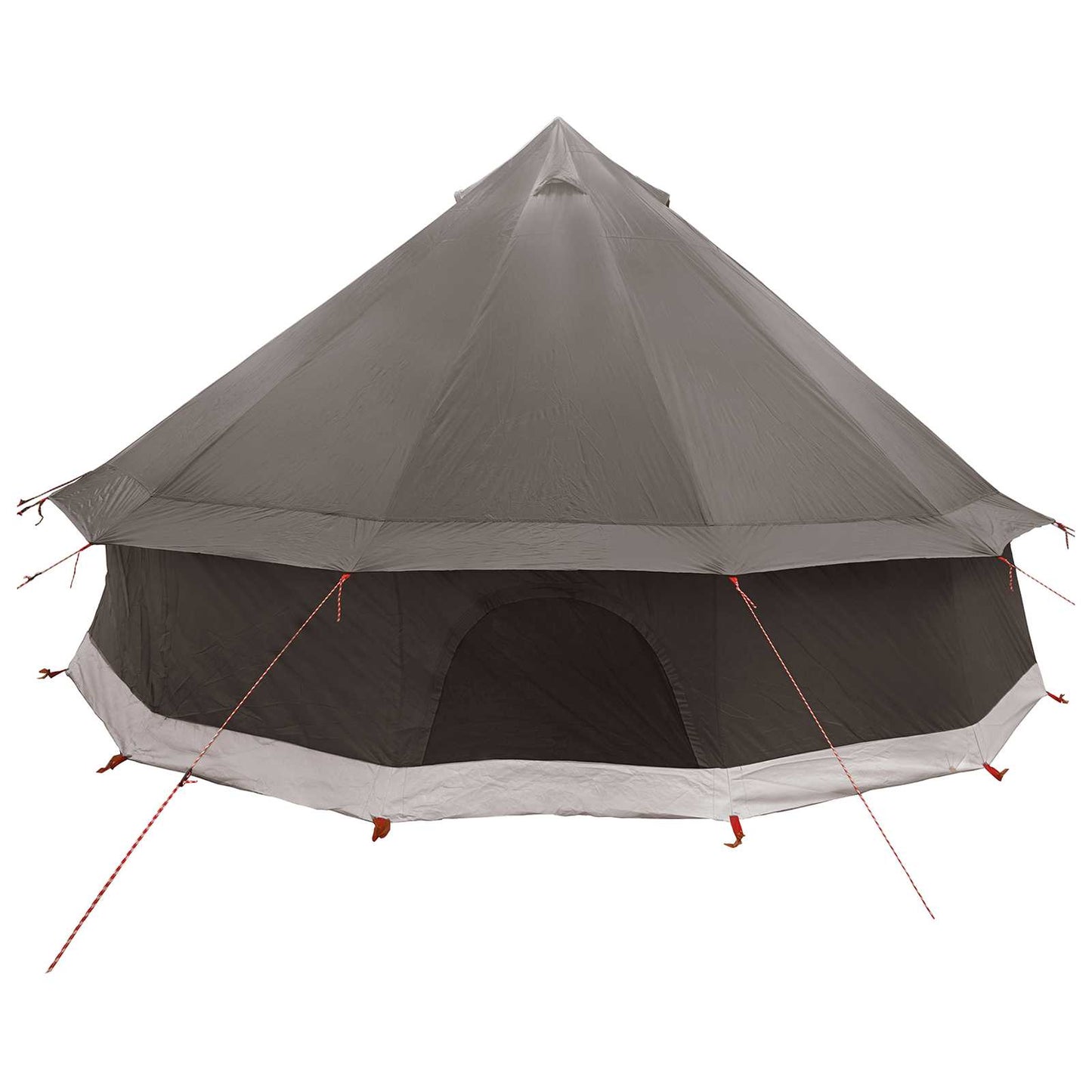 Tipi Zelt 8 Personen Braun Grau Polyester und Stahl