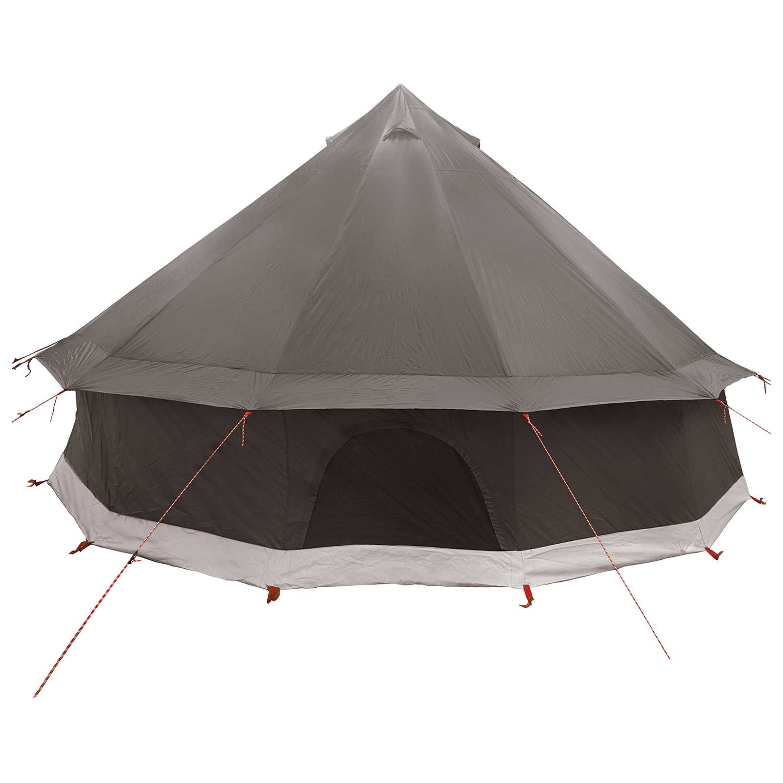Tipi Zelt 8 Personen Braun Grau Polyester und Stahl