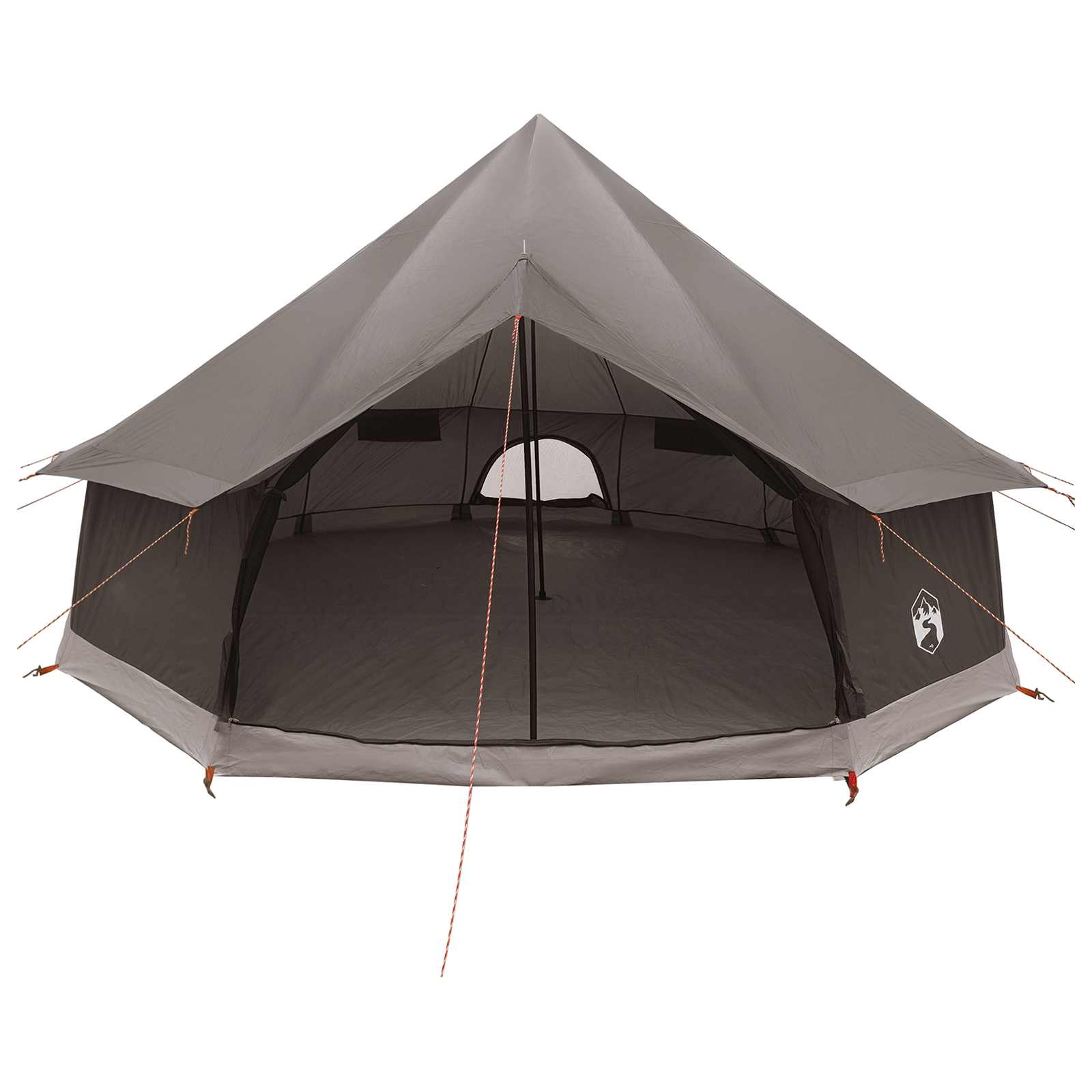 Tipi Zelt 8 Personen Braun Grau Polyester und Stahl