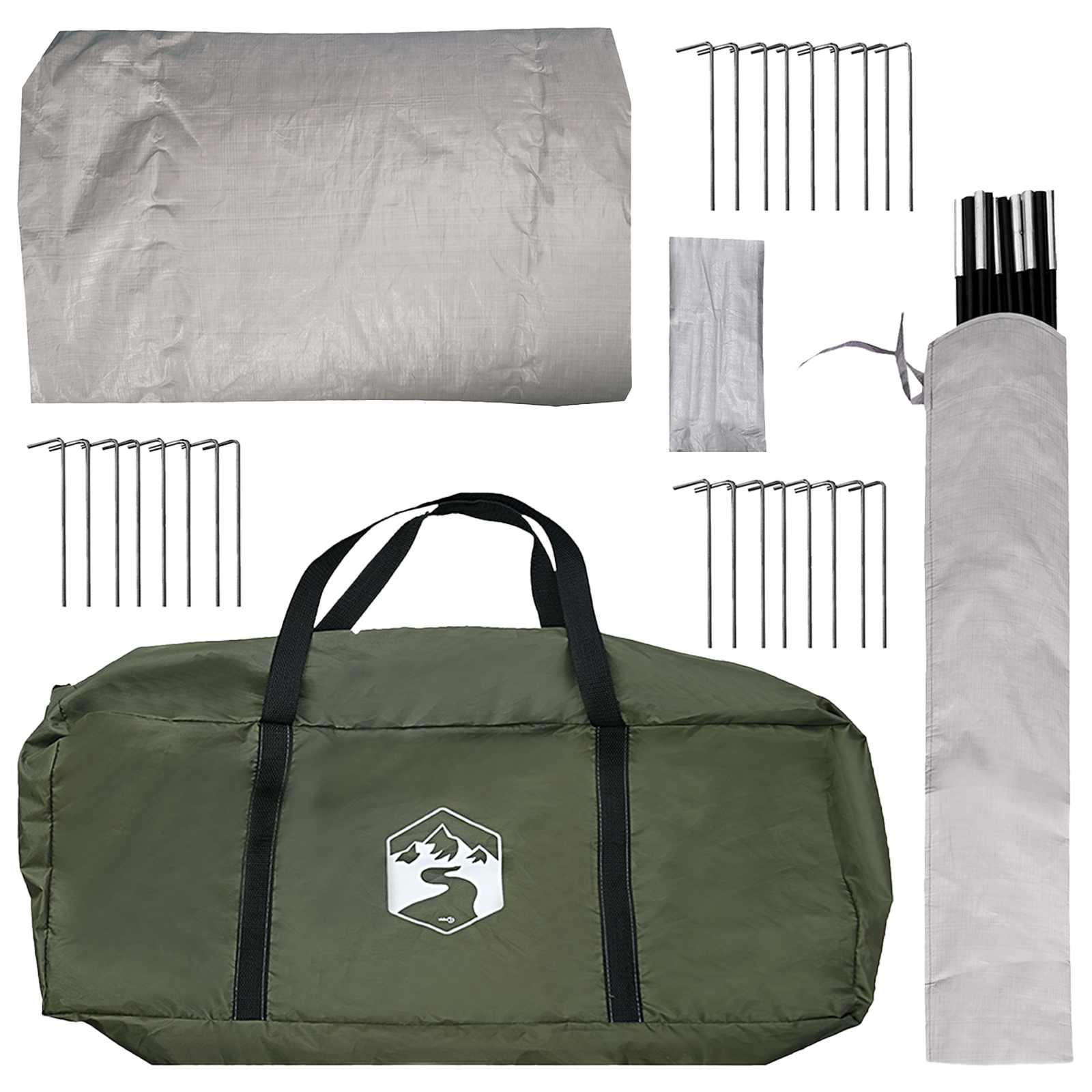 Tipi Zelt 12 Personen Olivgrün Polyester und Stahl