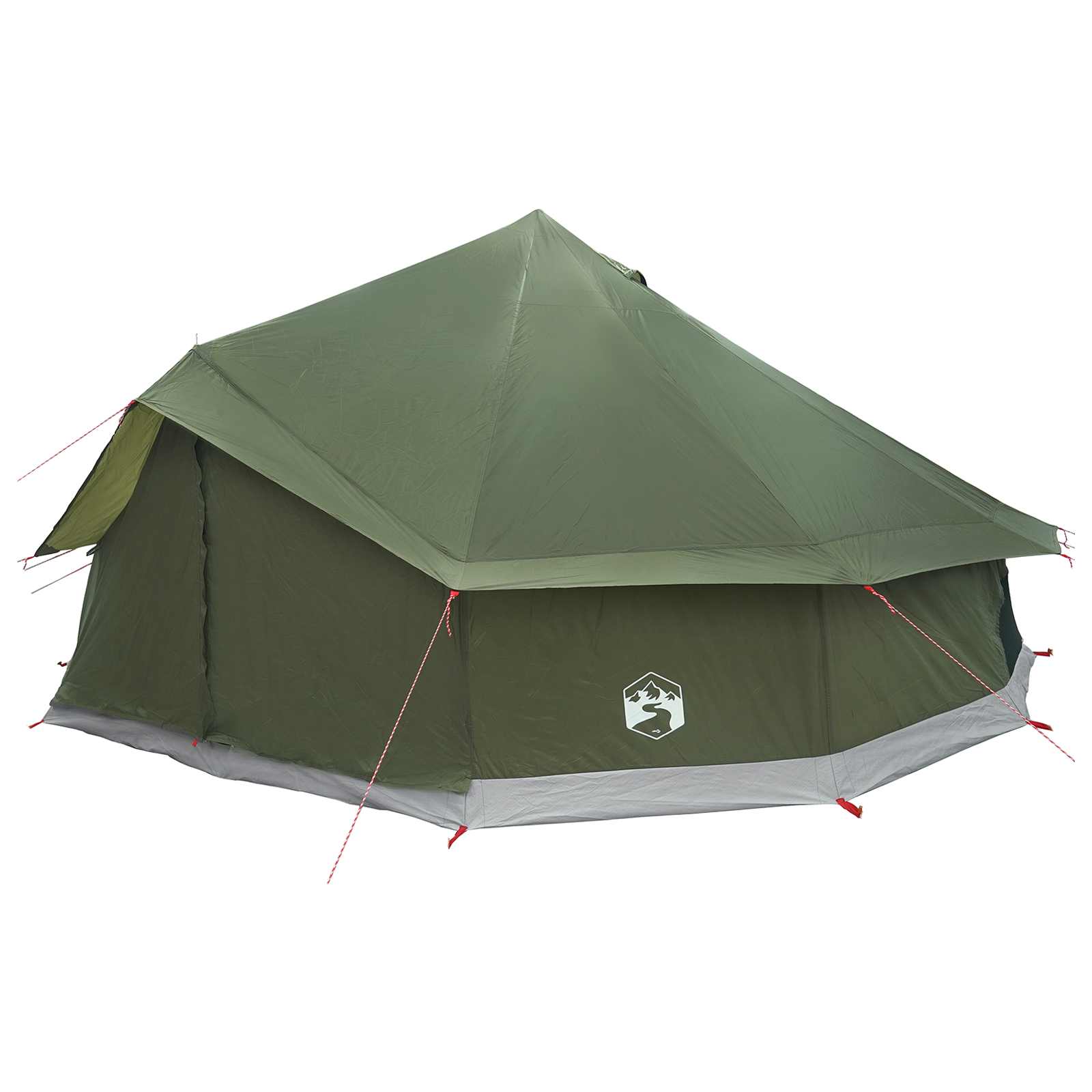 Tipi Zelt 12 Personen Olivgrün Polyester und Stahl
