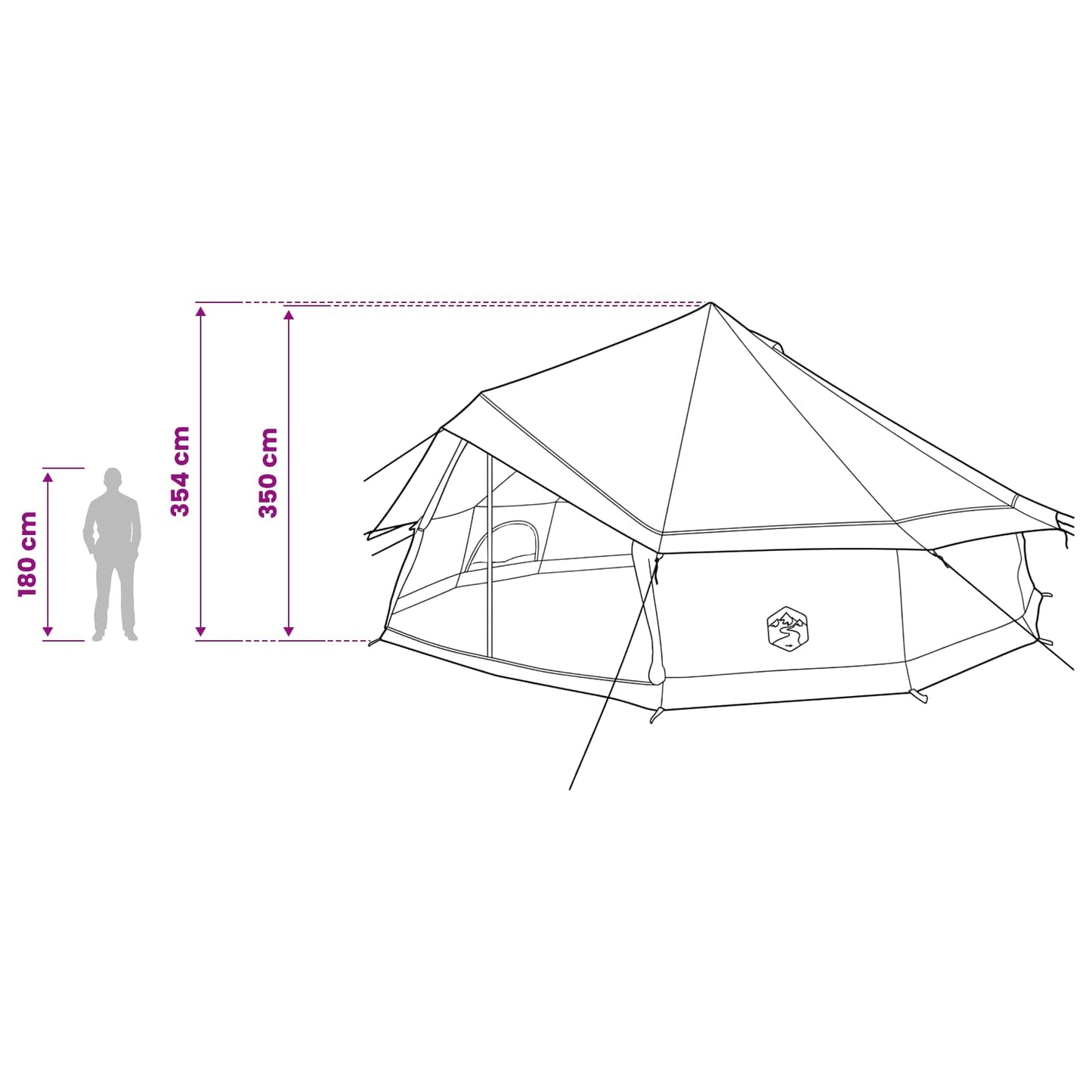 Tipi Zelt 12 Personen Olivgrün Polyester und Stahl