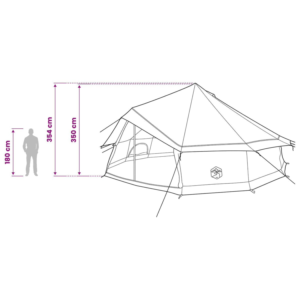 Tipi Zelt 12 Personen Armeegrün Polyester und Stahl