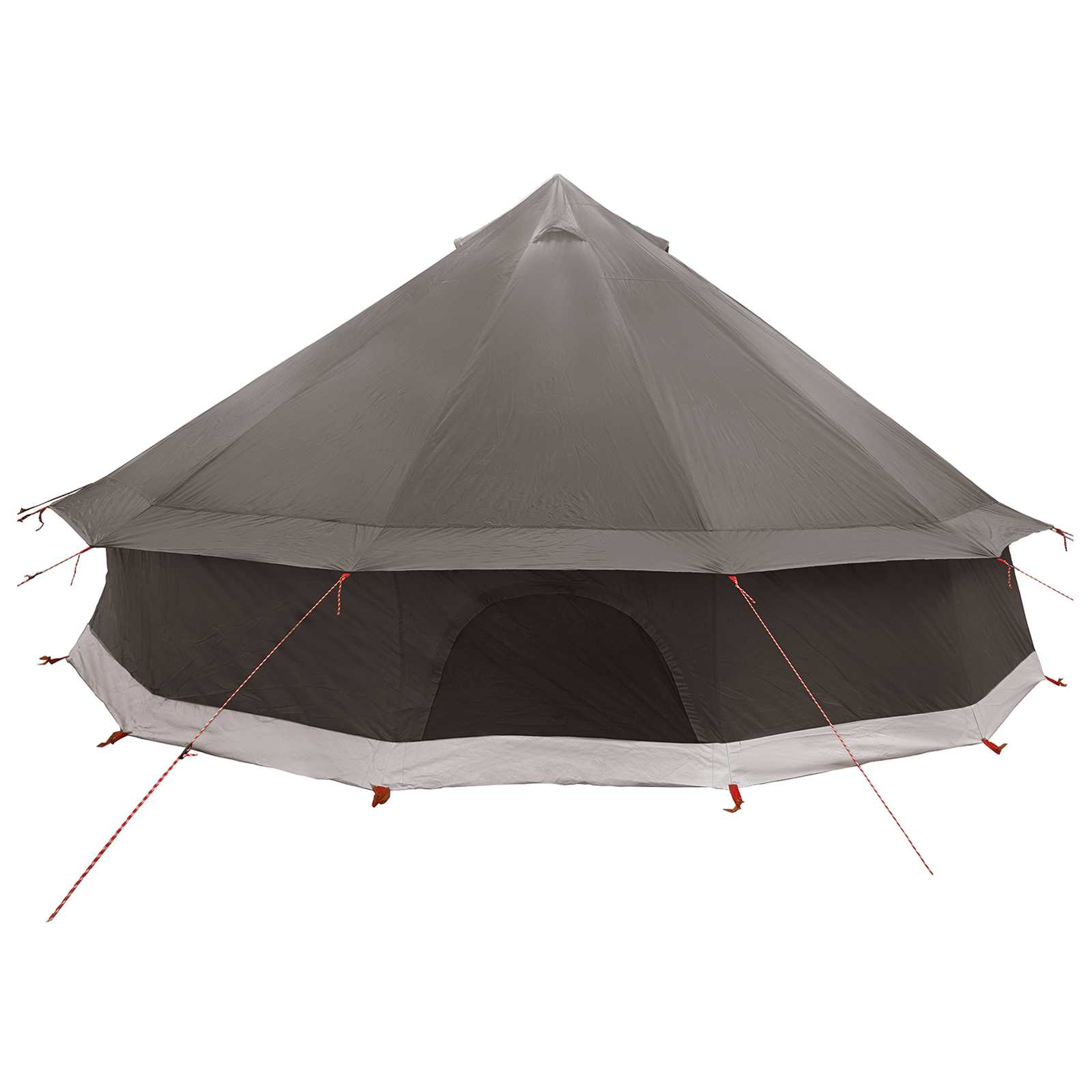 Tipi Zelt 12 Personen Braun Grau Polyester und Stahl