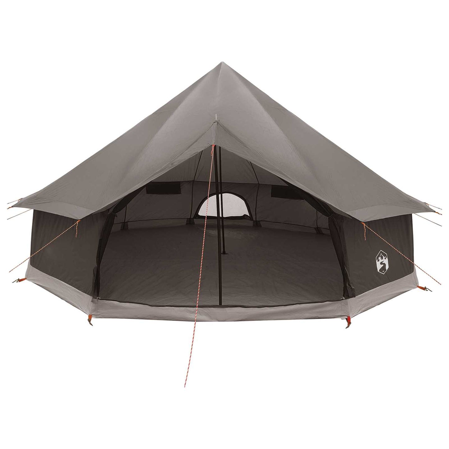 Tipi Zelt 12 Personen Braun Grau Polyester und Stahl