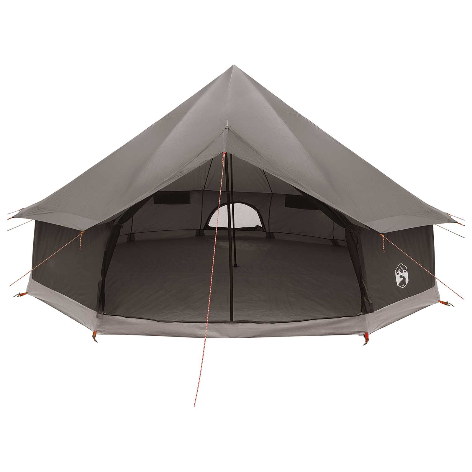 Tipi Zelt 12 Personen Braun Grau Polyester und Stahl