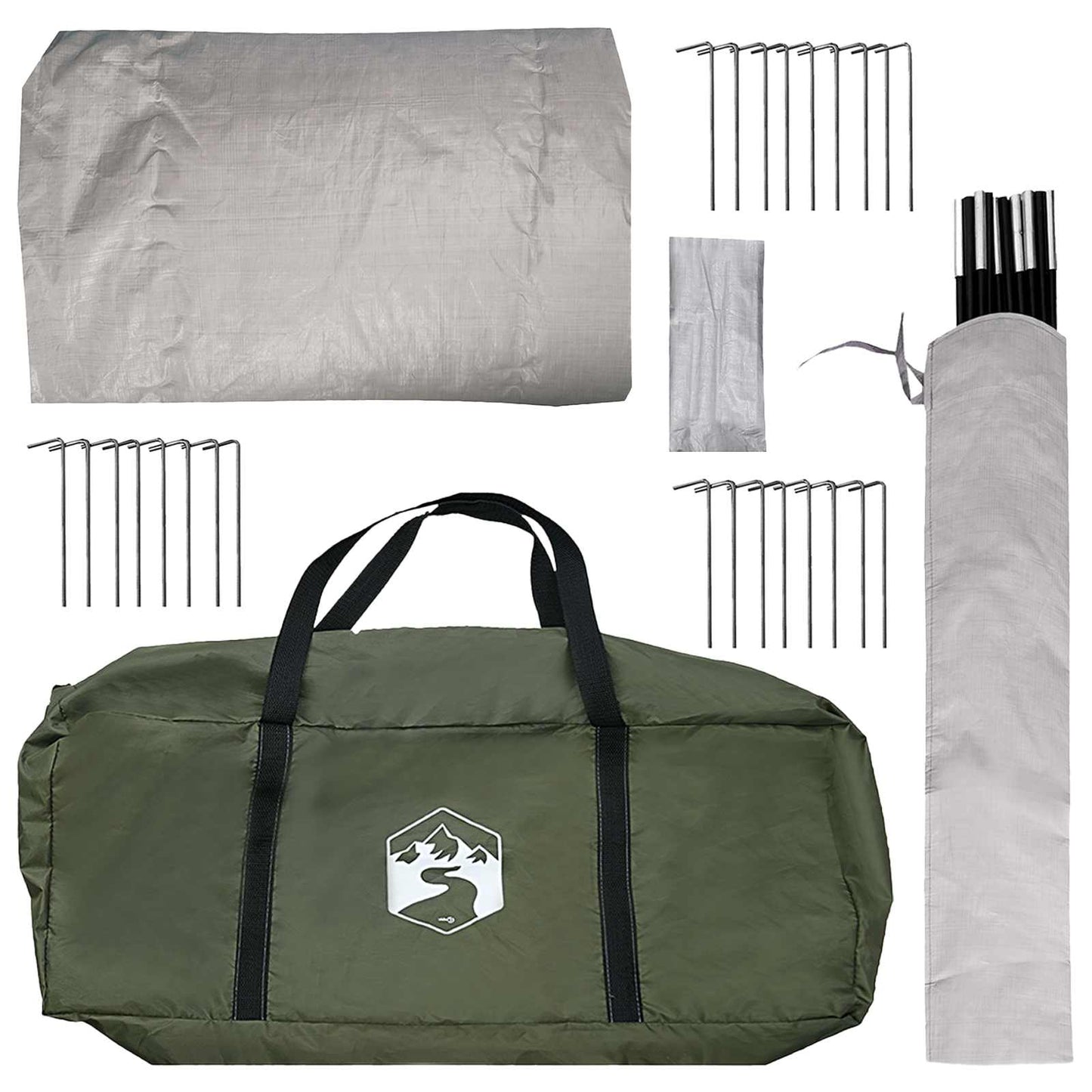 Tipi Zelt 10 Personen Olivgrün Polyester und Stahl