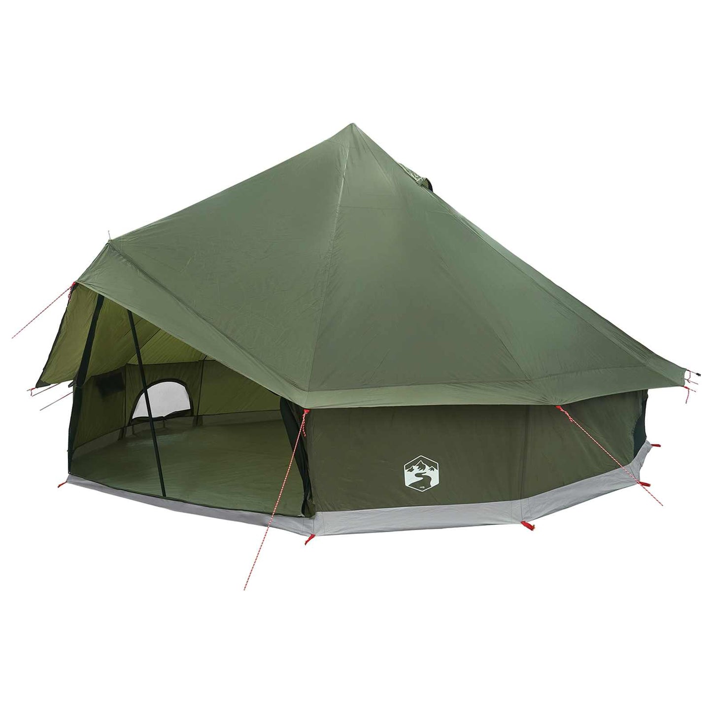 Tipi Zelt 10 Personen Olivgrün Polyester und Stahl