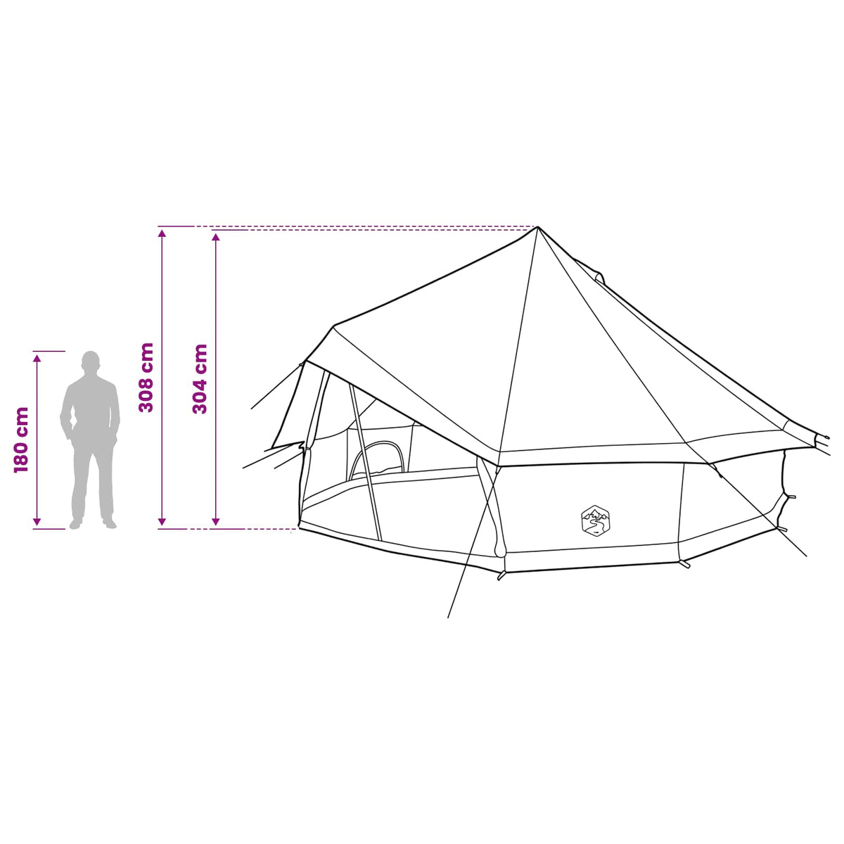 Tipi Zelt 10 Personen Armeegrün Polyester und Stahl