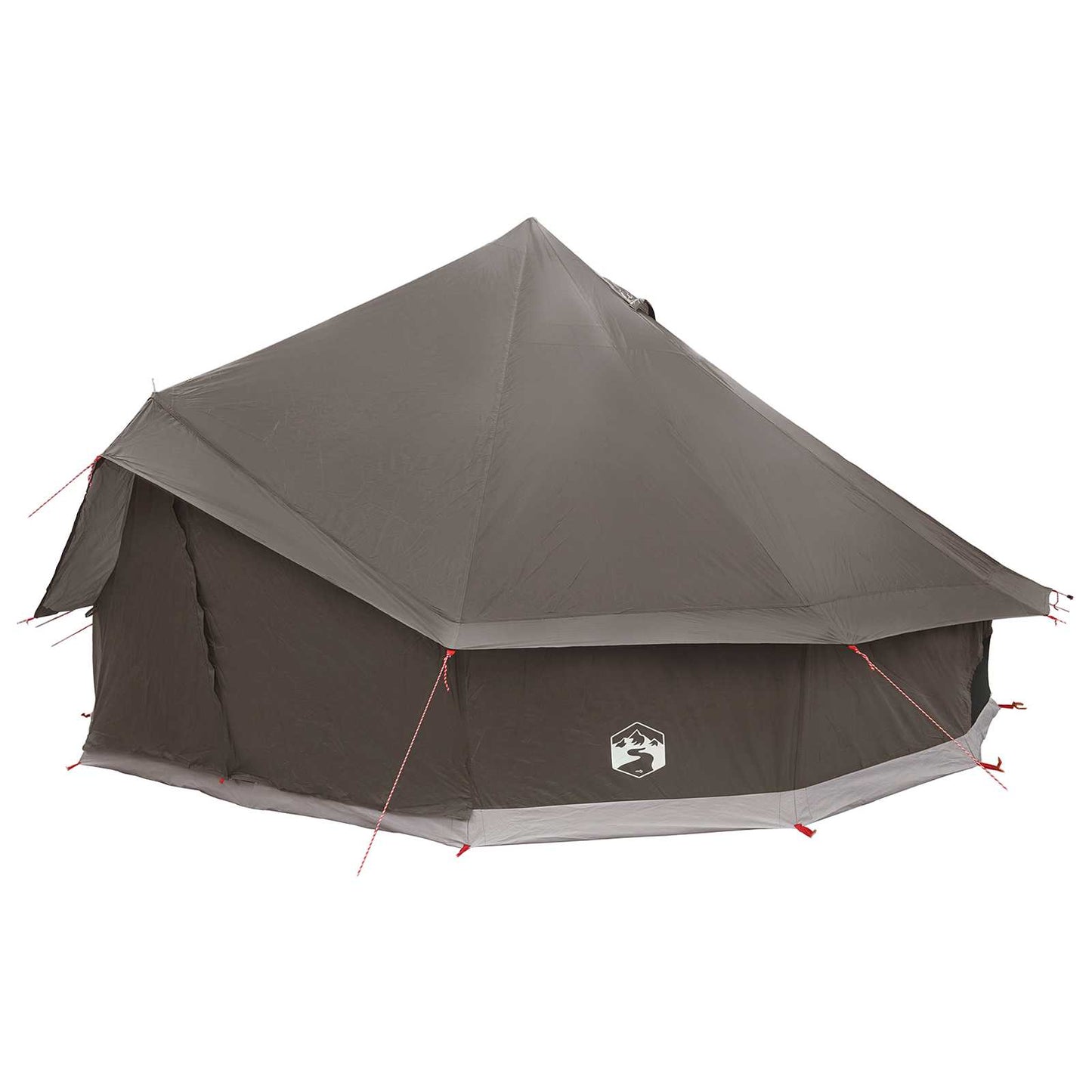 Tipi Zelt 10 Personen Braun Grau Polyester und Stahl
