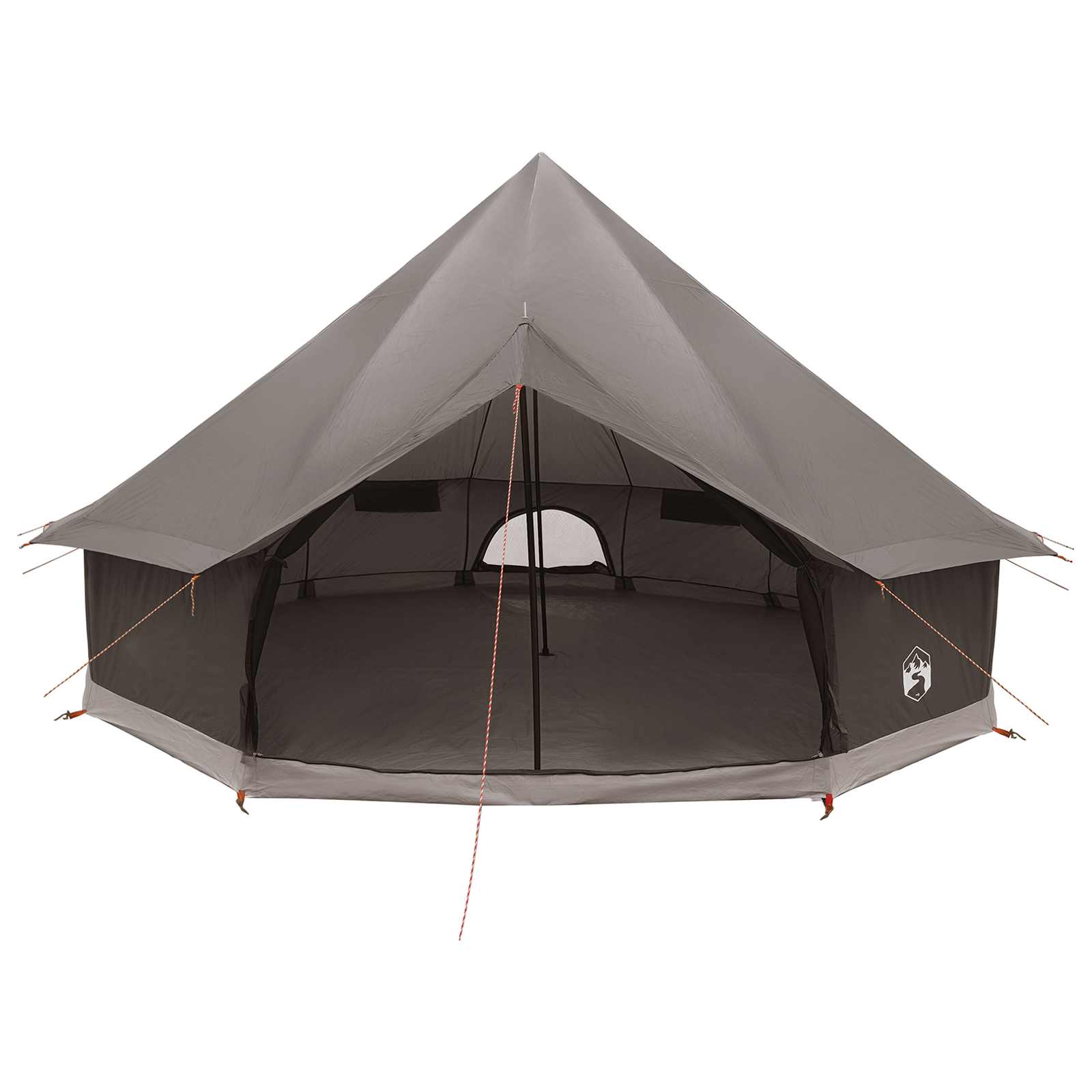 Tipi Zelt 10 Personen Braun Grau Polyester und Stahl