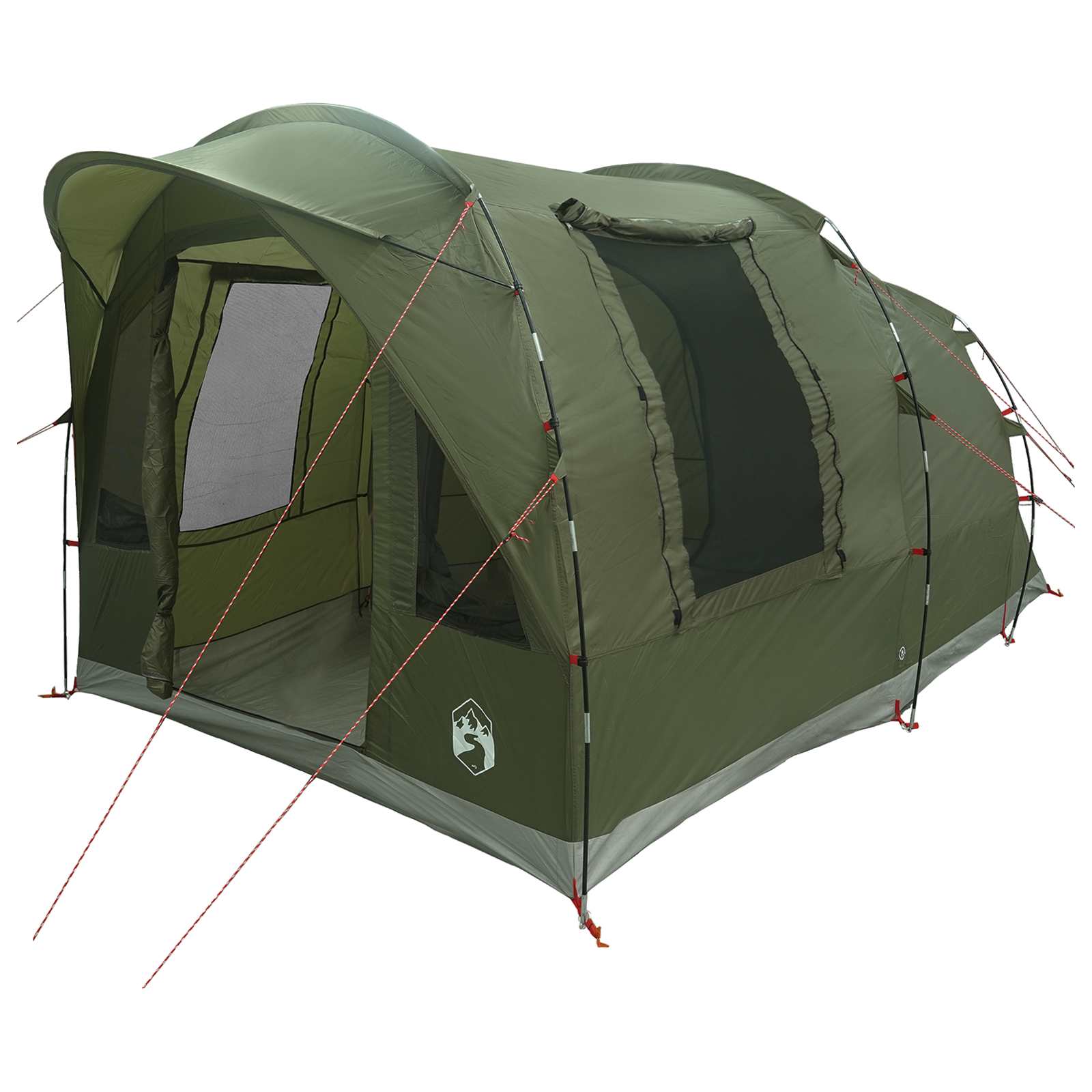 Tunnelzelt Olive Grün 400 x 260 x 200 cm Polyester und Stahl