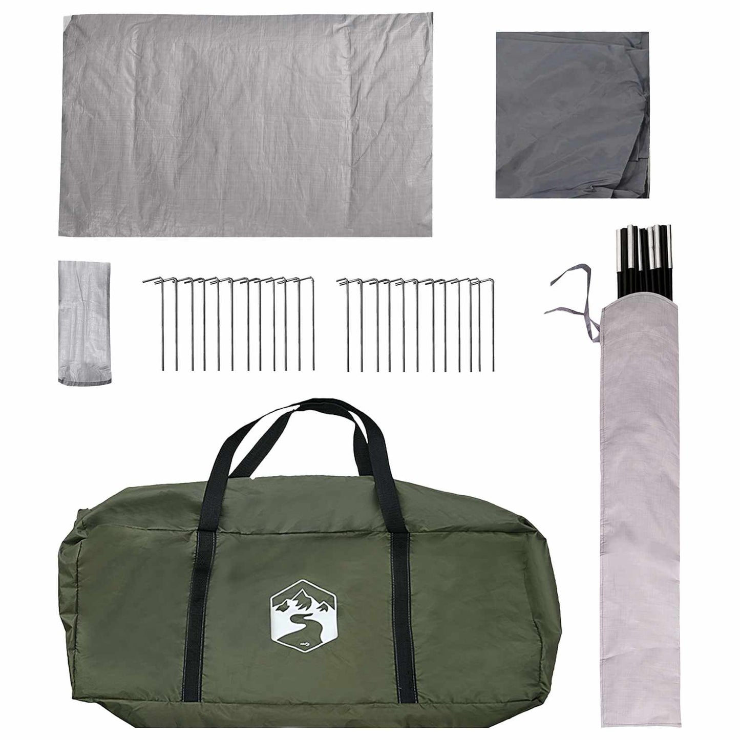Tunnelzelt 427 x 315 x 178 cm Olivgrün Polyester und Stahl