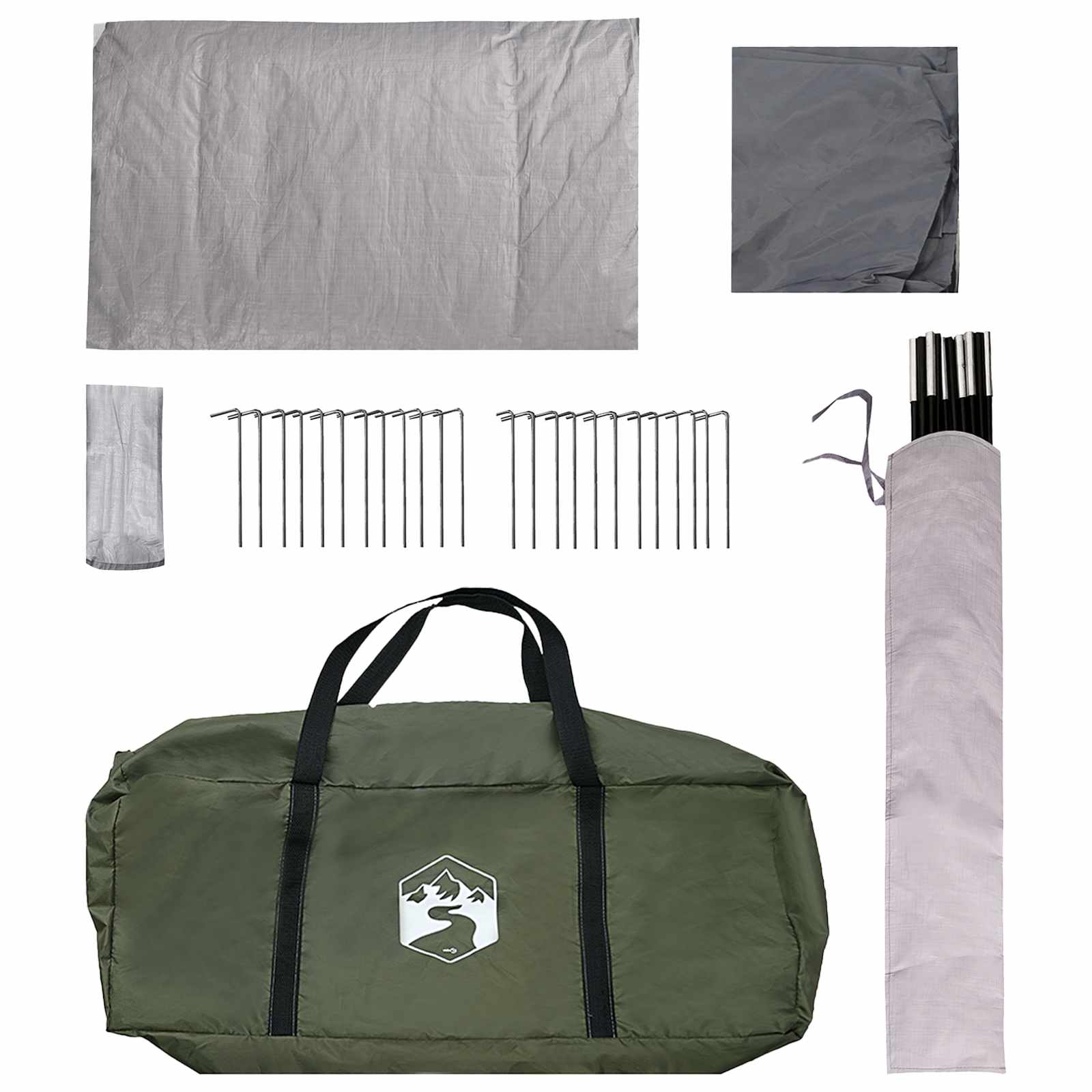 Tunnelzelt 427 x 315 x 178 cm Olivgrün Polyester und Stahl
