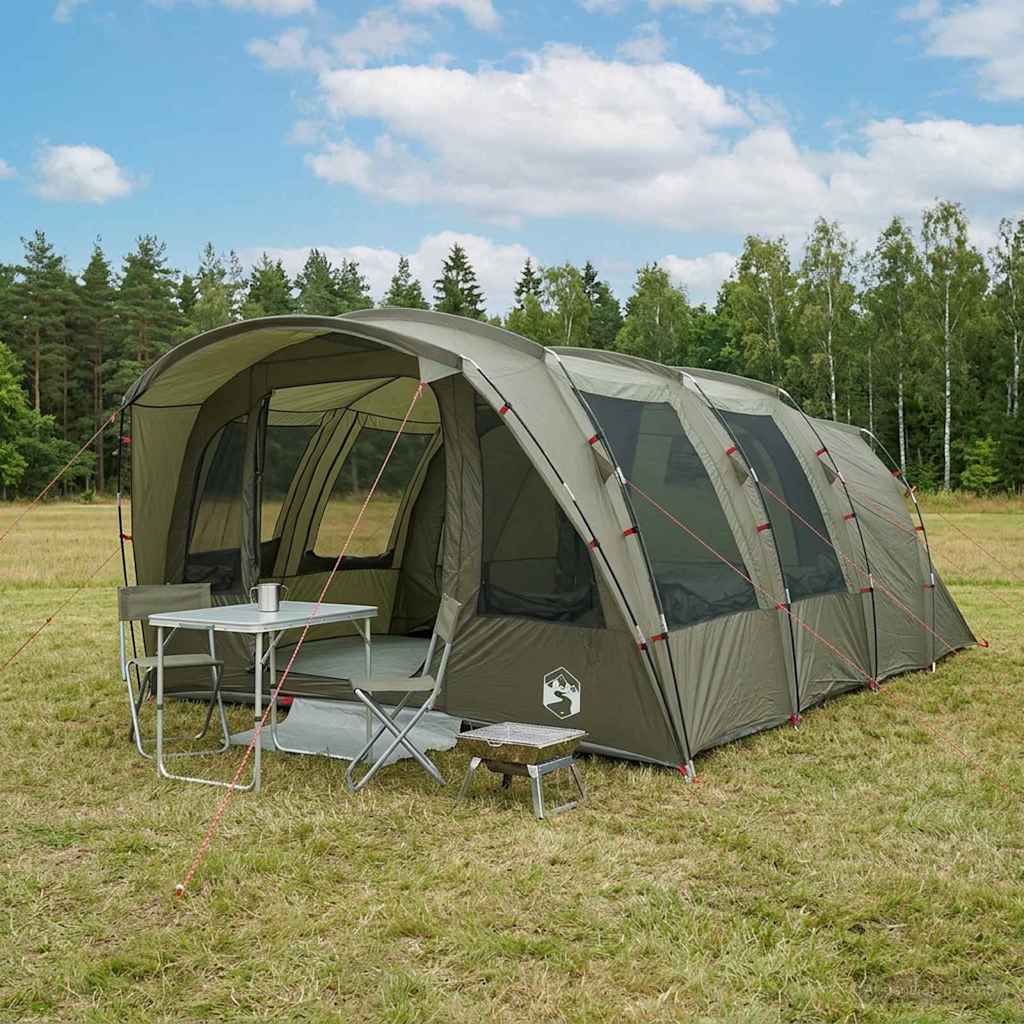Tunnelzelt 427 x 315 x 178 cm Olivgrün Polyester und Stahl