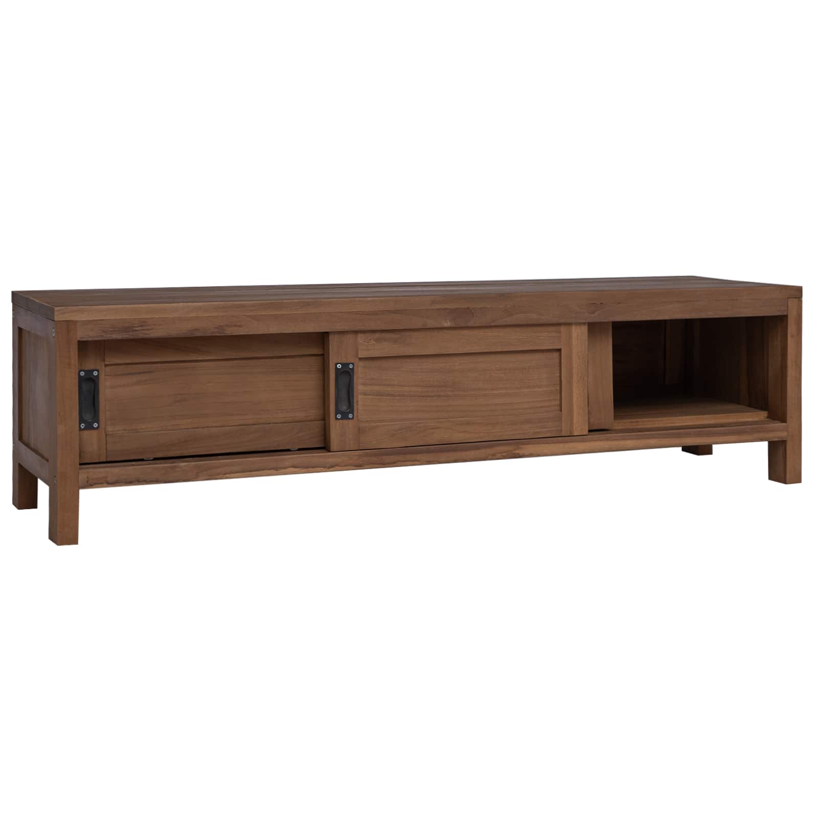 TV-Schrank 110 x 30 x 30 cm Massivholz Teak Natur