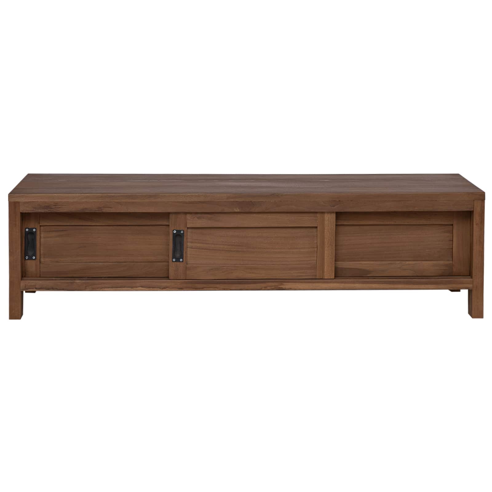 TV-Schrank 110 x 30 x 30 cm Massivholz Teak Natur