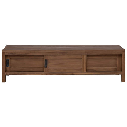 TV-Schrank 110 x 30 x 30 cm Massivholz Teak Natur