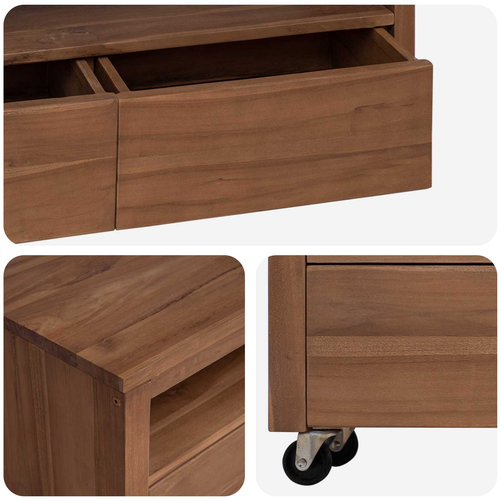 TV-Schrank 110 x 30 x 40 cm Natur Massivholz Teak