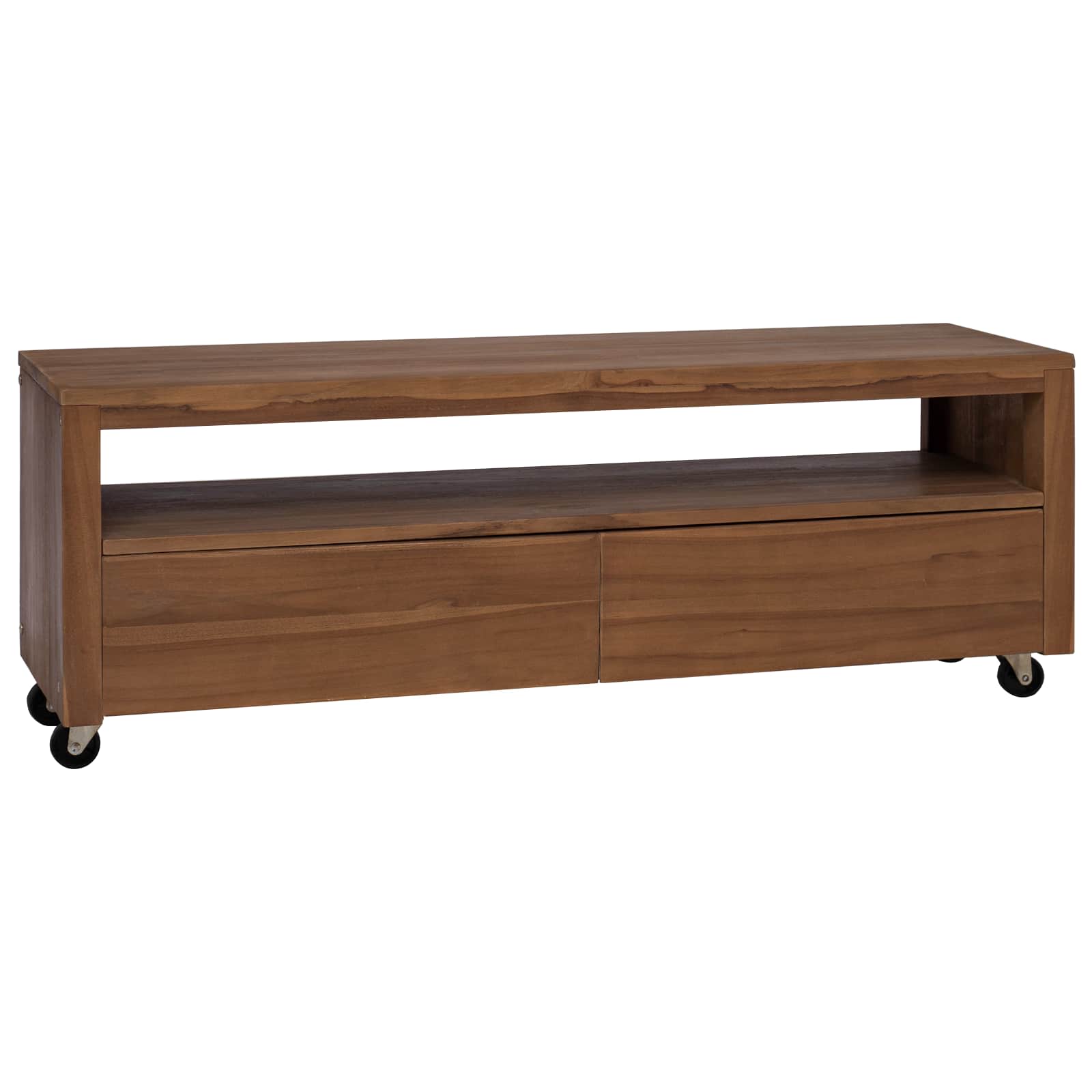 TV-Schrank 110 x 30 x 40 cm Natur Massivholz Teak