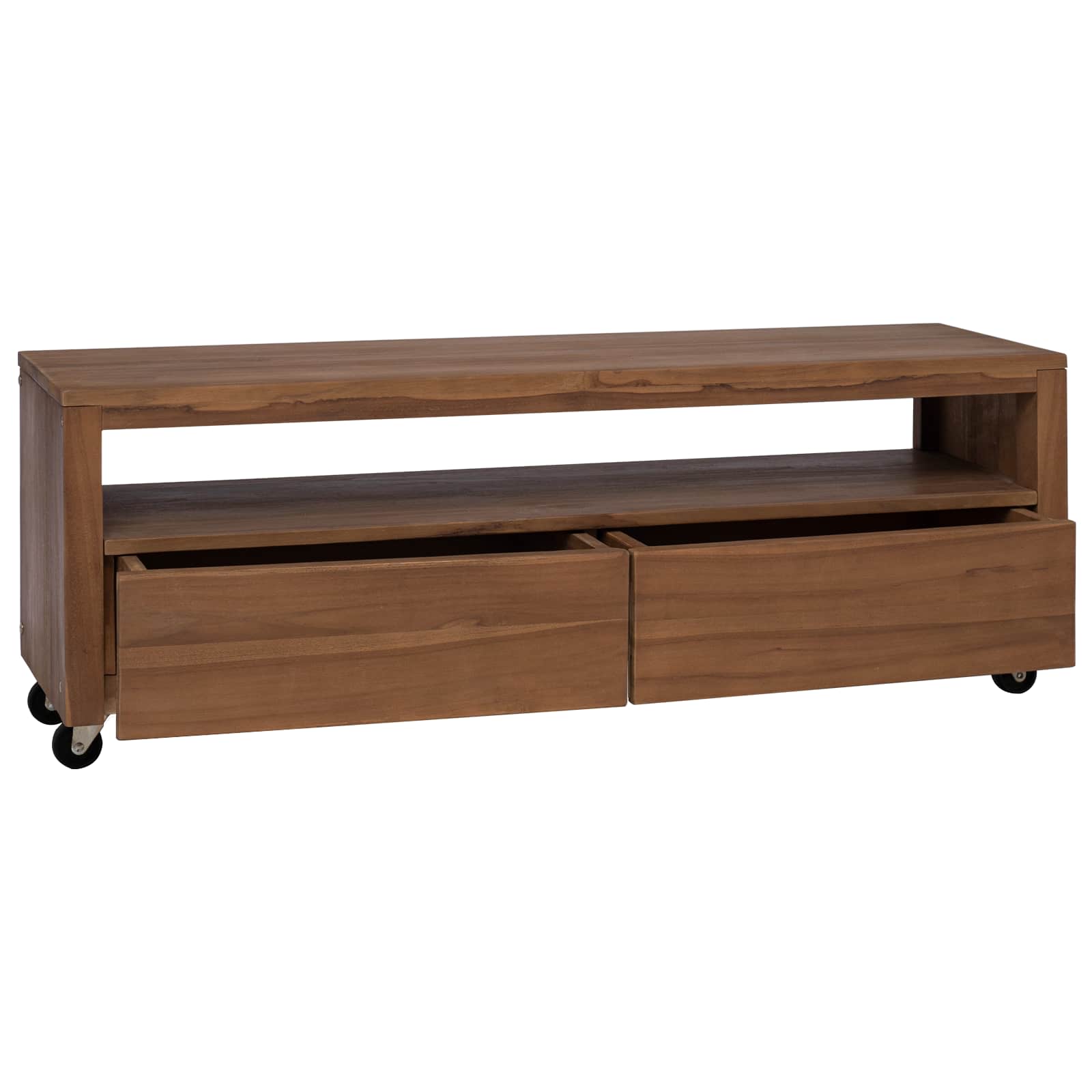 TV-Schrank 110 x 30 x 40 cm Natur Massivholz Teak