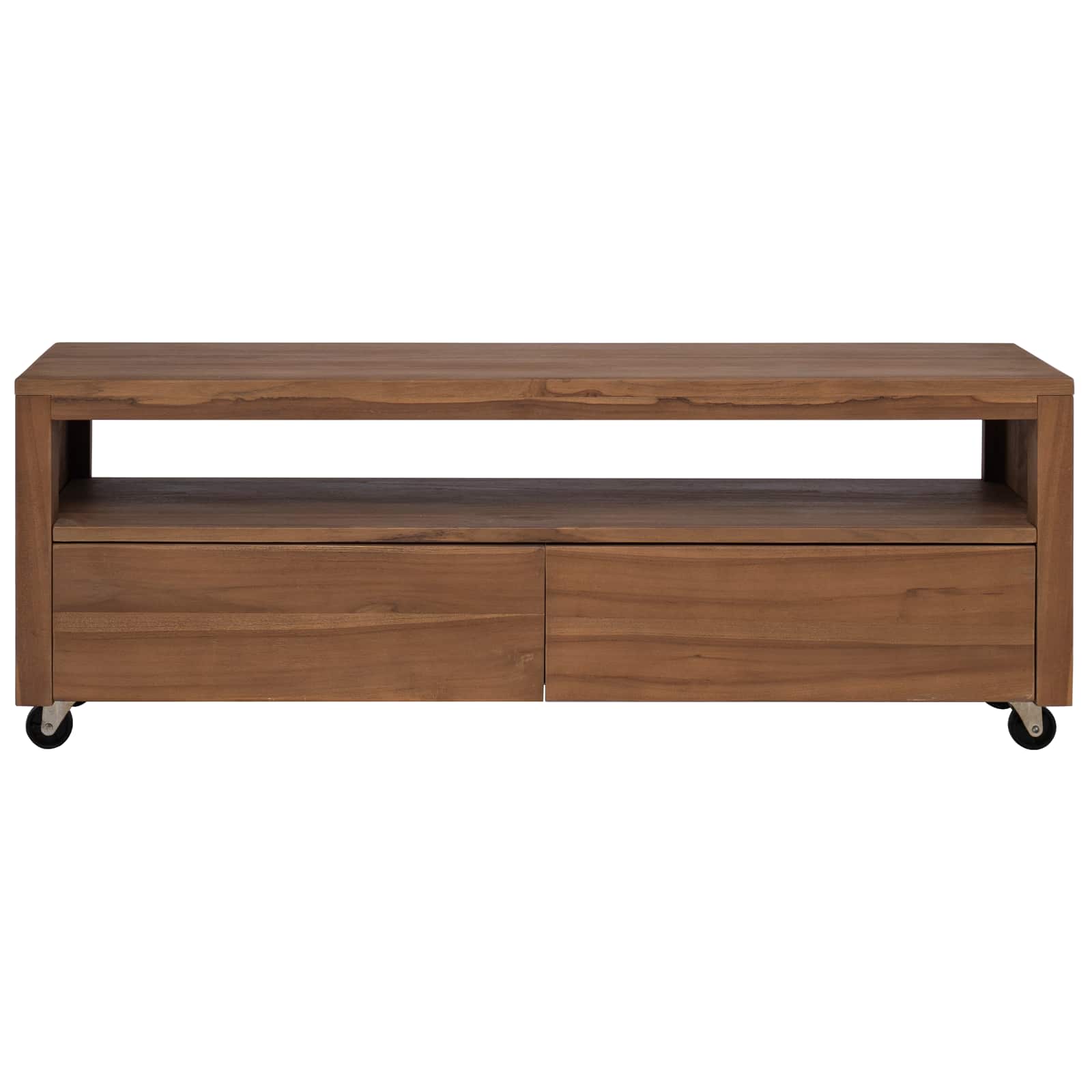 TV-Schrank 110 x 30 x 40 cm Natur Massivholz Teak