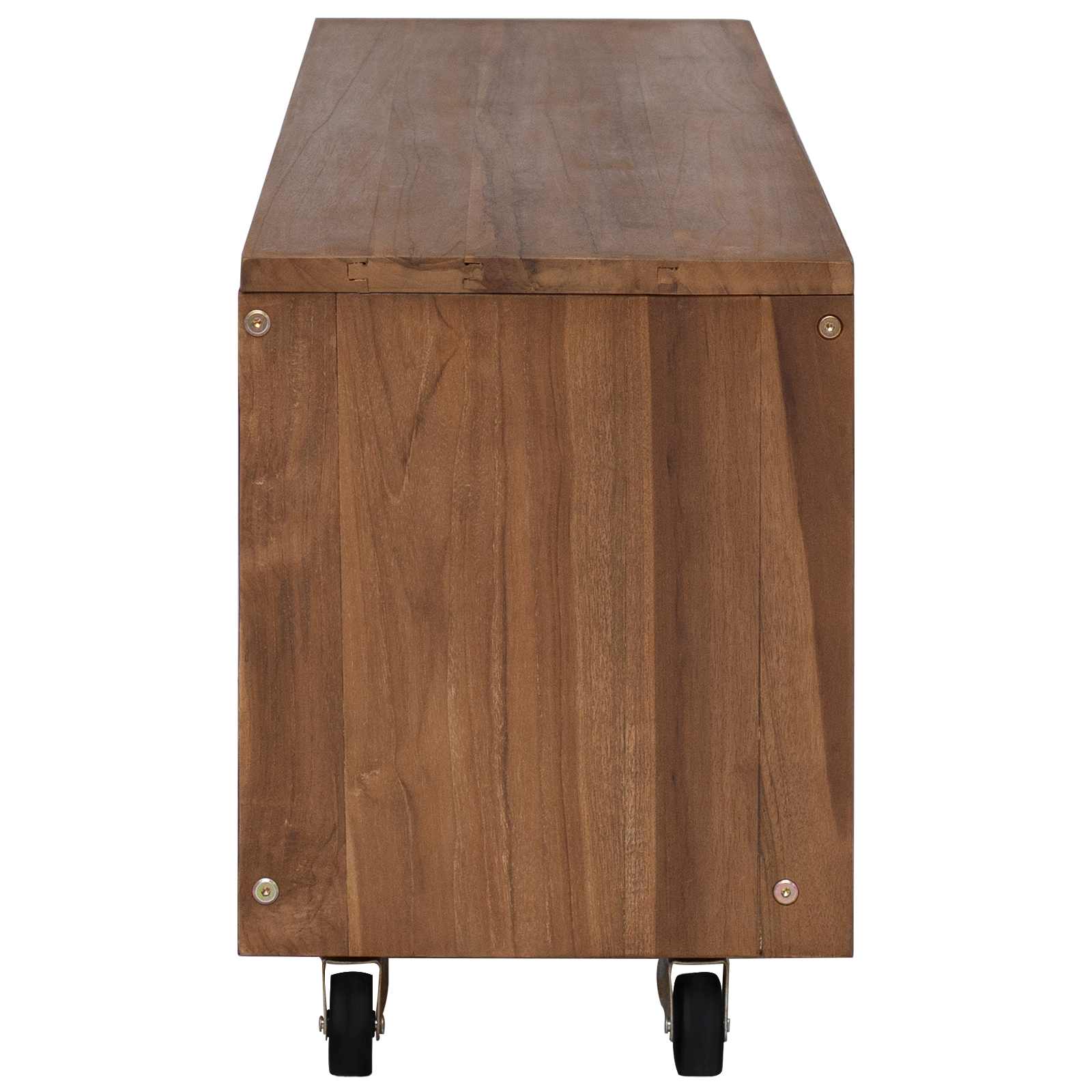 TV-Schrank 110 x 30 x 40 cm Natur Massivholz Teak