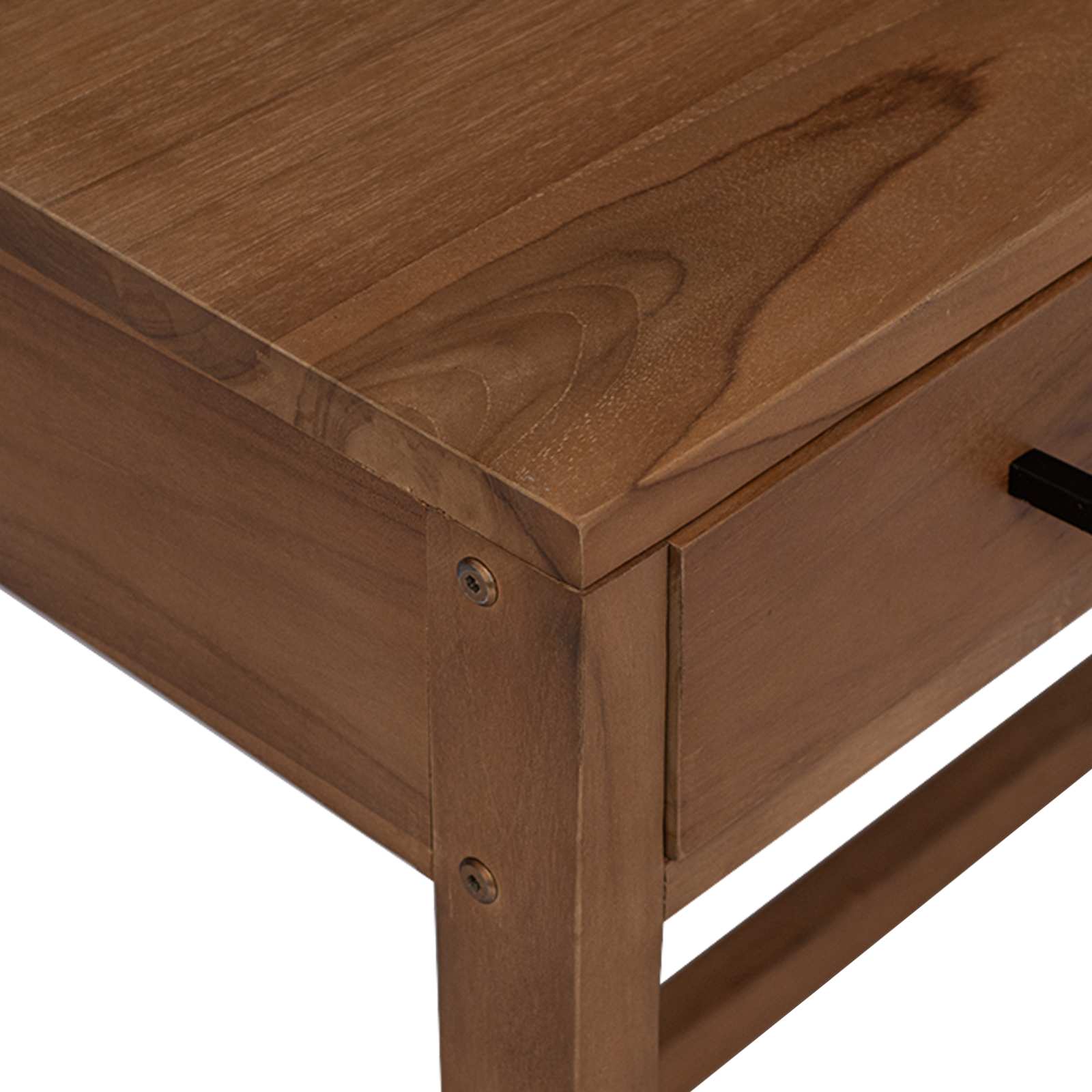 Schreibtisch mit Schubladen Natur Massivholz Teak